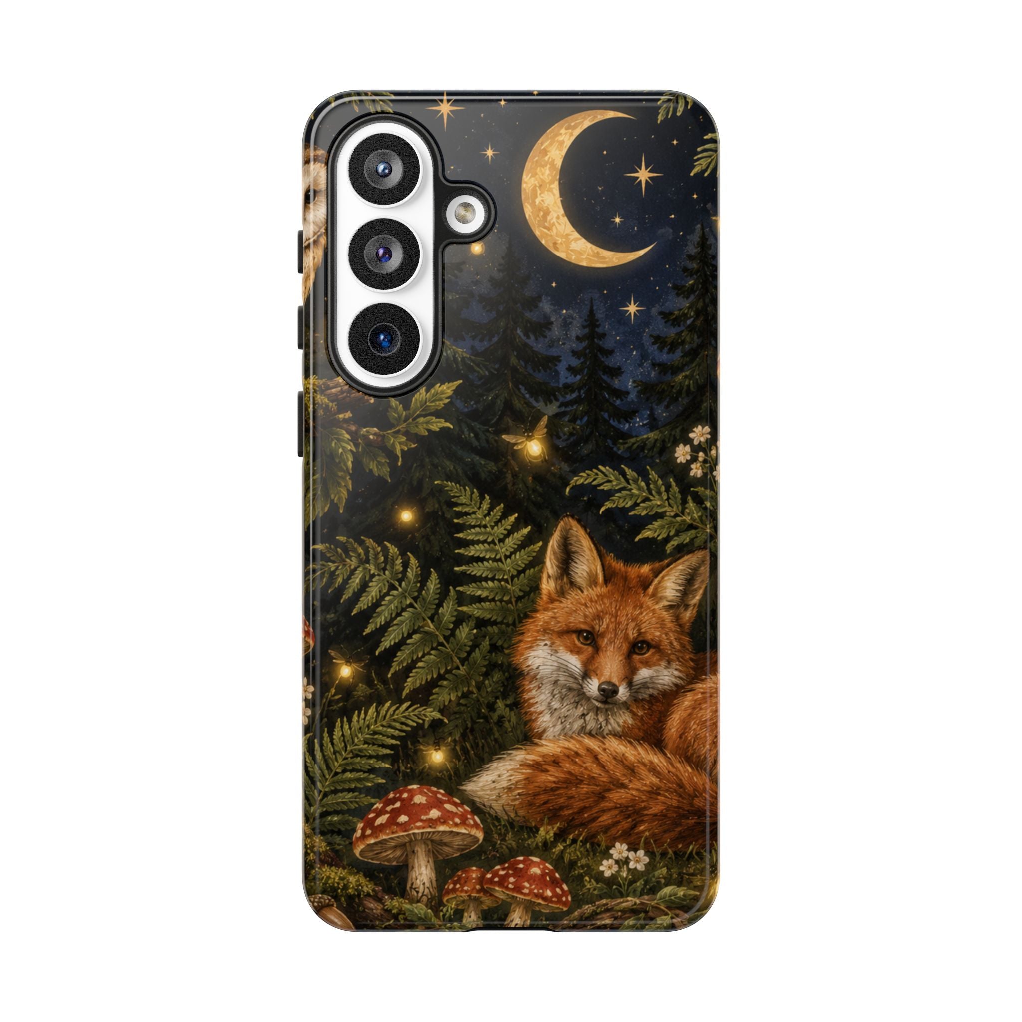 Fox Forest Tough Phone Case — Moonlit Woodland Protective Phone Cover