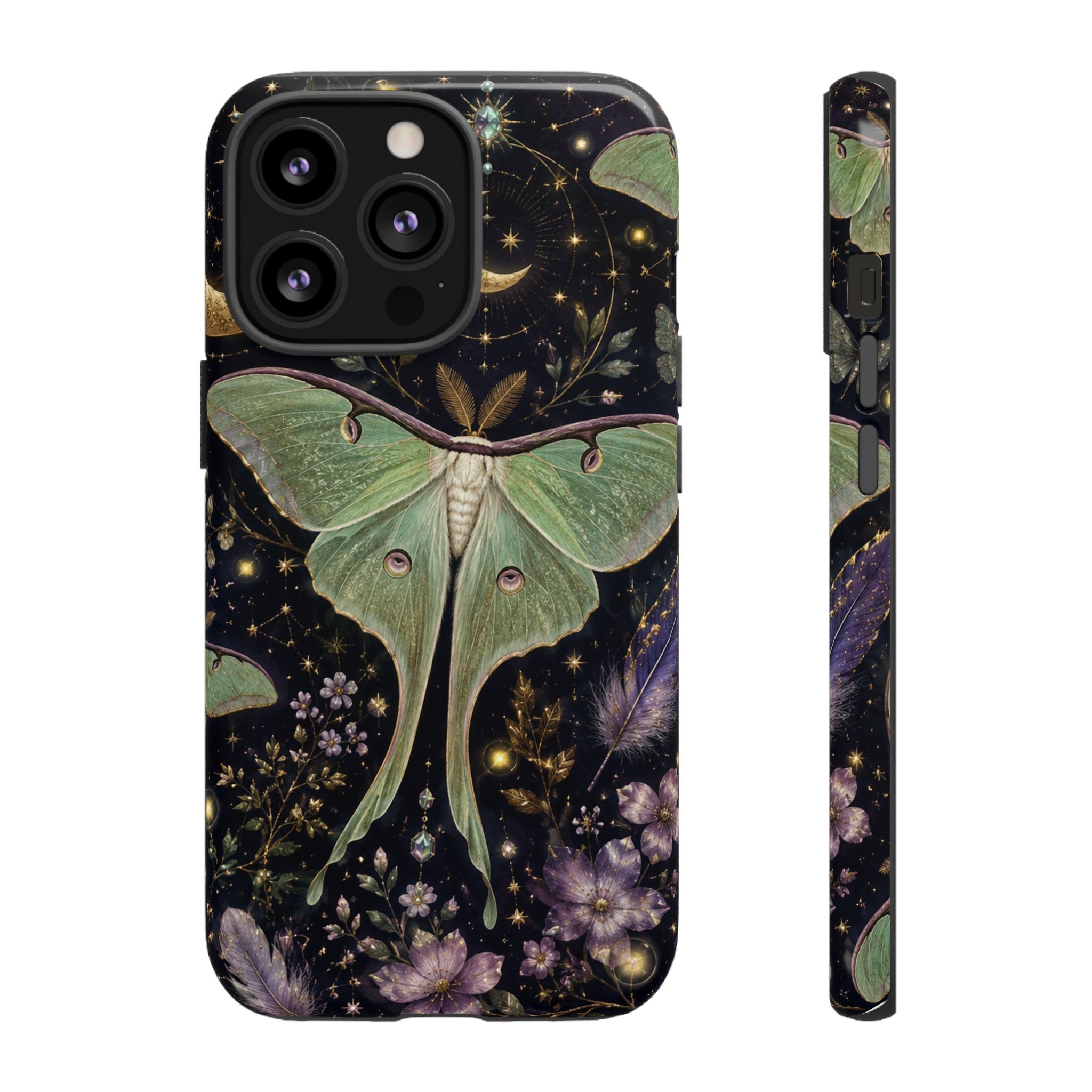 Luna Moth Phone Case — Mystical Moonlight Botanical Tough Case