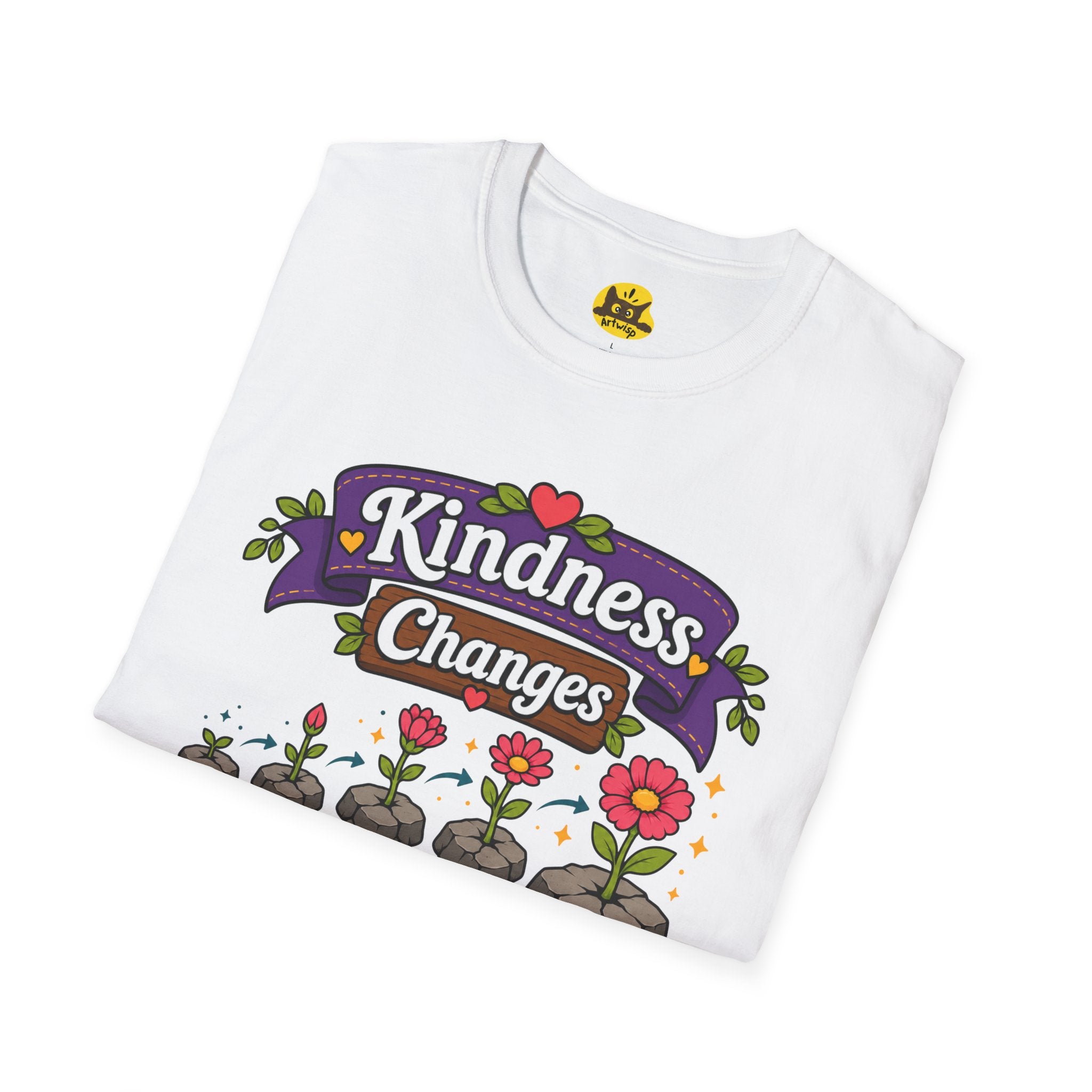 Kindness Changes Everything T‑Shirt — Floral Positive Message Tee