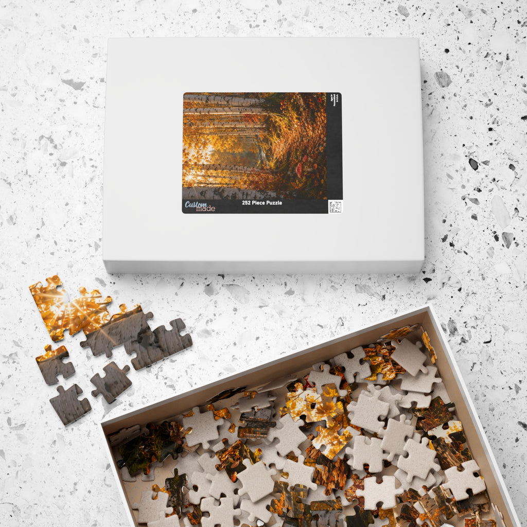 Autumn Birch Forest Puzzle — Scenic Woodland Jigsaw (110/252/520/1014 pcs)