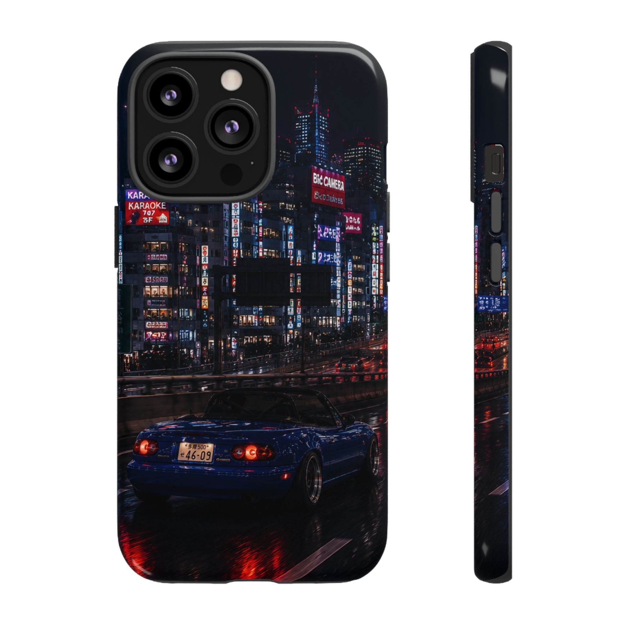 Tokyo Phone Case - Neon City Night Racer (Protective Tough Case)