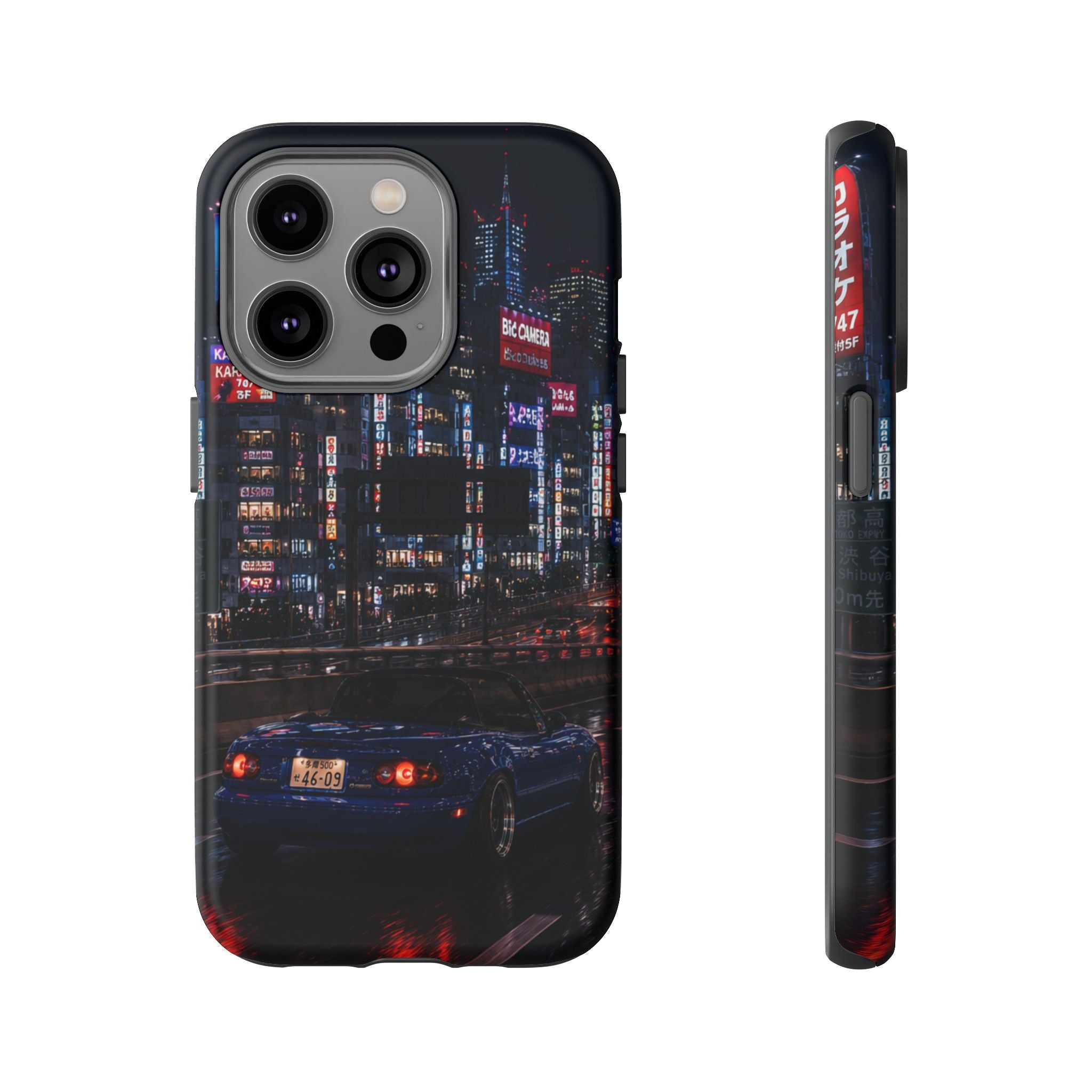 Tokyo Phone Case - Neon City Night Racer (Protective Tough Case)