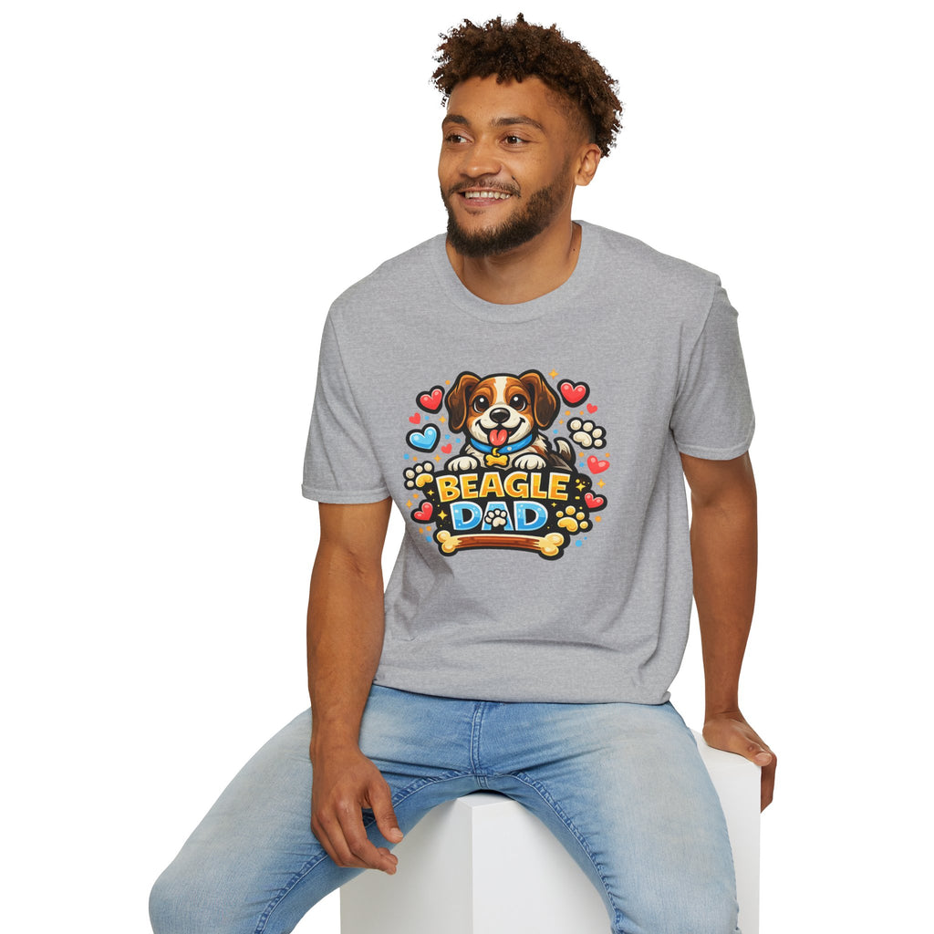 Beagle Dad T‑Shirt — Cute Cartoon Beagle Father Dog Tee