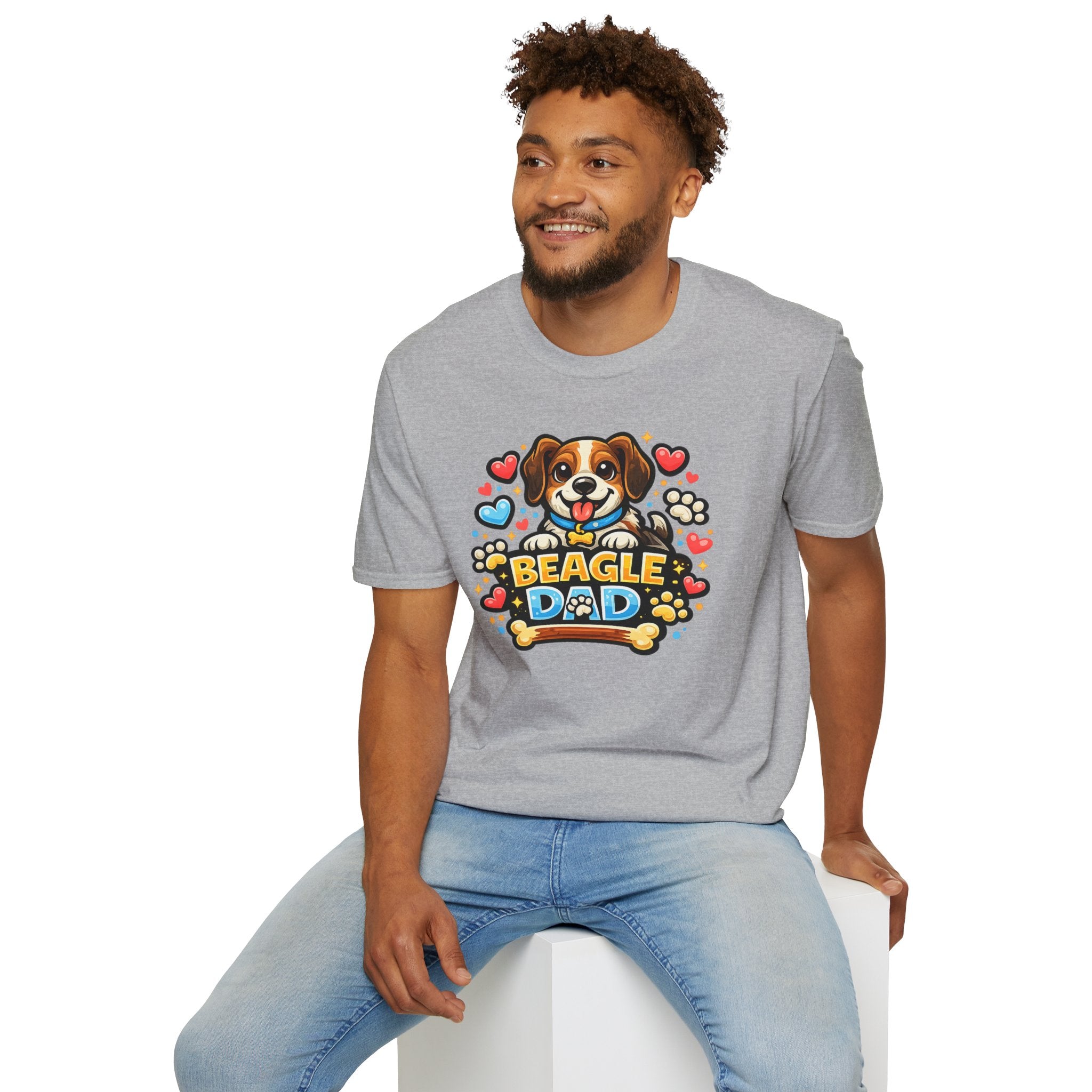 Beagle Dad T‑Shirt — Cute Cartoon Beagle Father Dog Tee