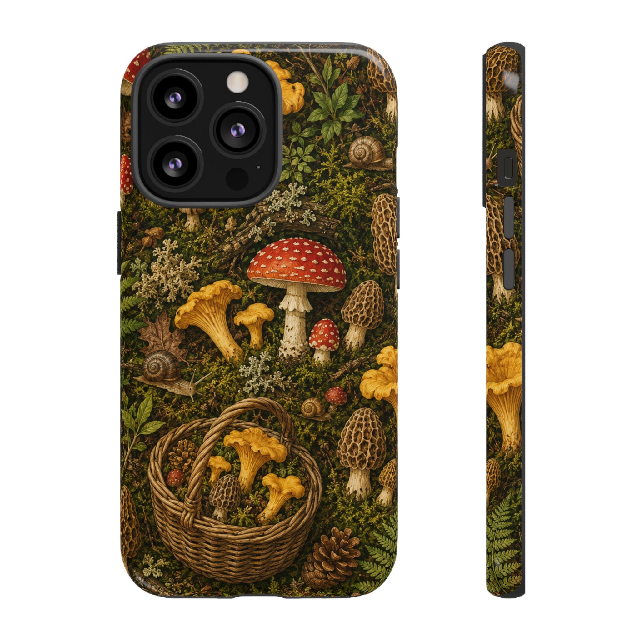 Mushroom Forage Phone Case — Vintage Forest Wild Mushroom Pattern