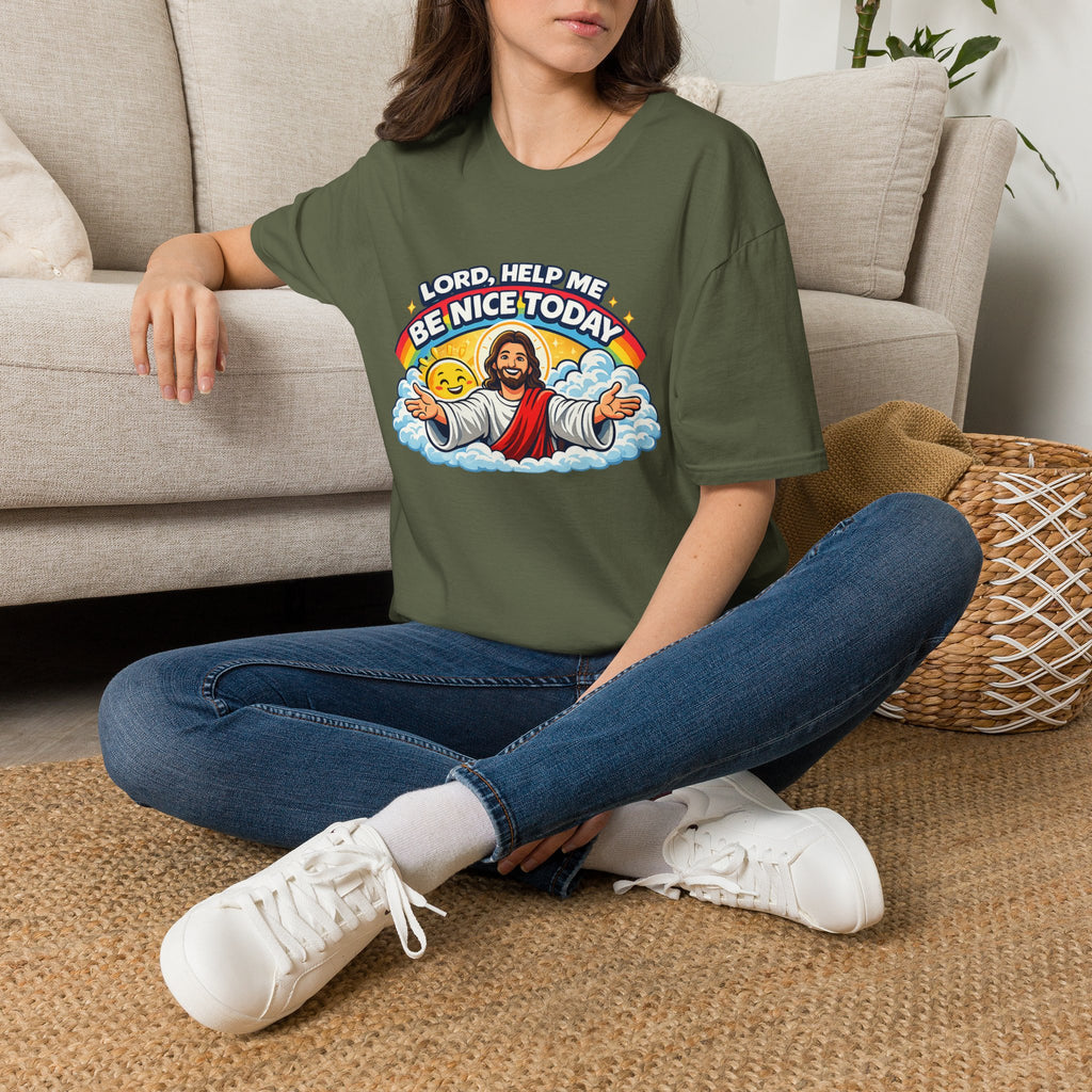 Lord Help Me Be Nice Today T-Shirt — Funny Jesus Christian Tee