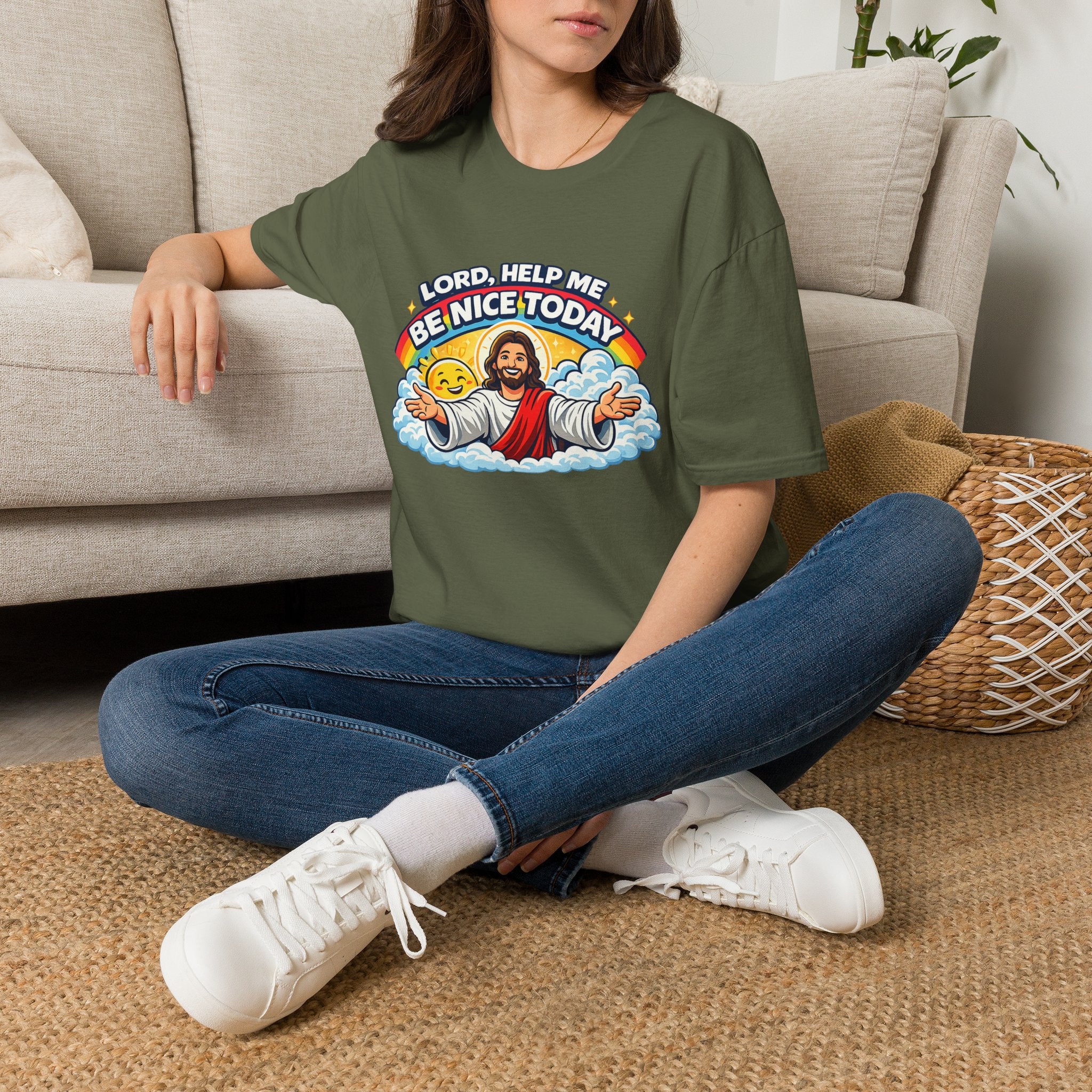Lord Help Me Be Nice Today T-Shirt — Funny Jesus Christian Tee