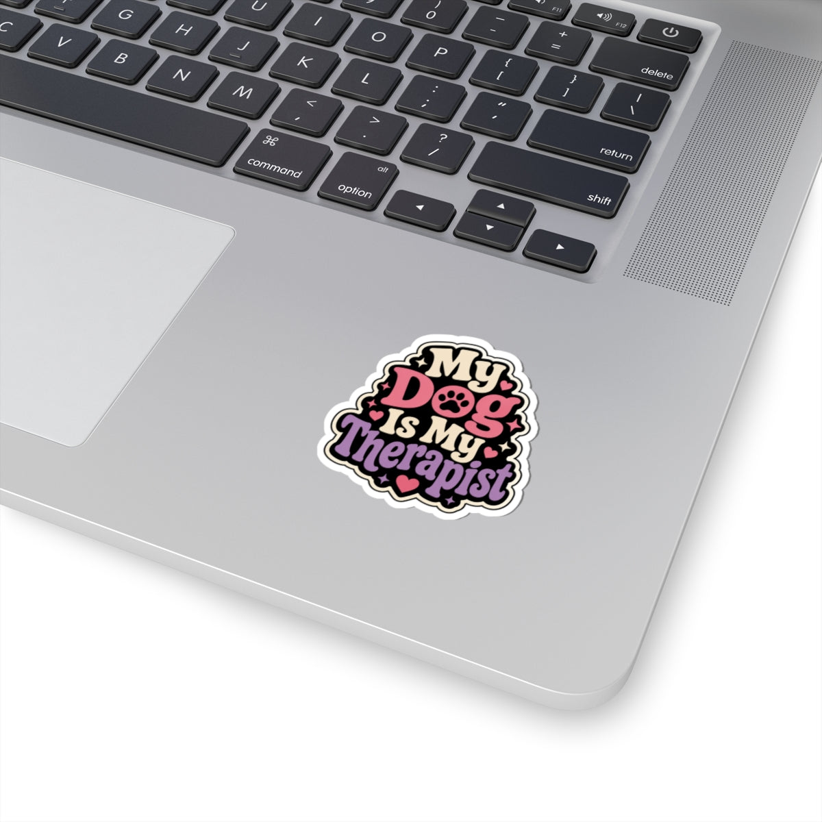 My Dog Is My Therapist Kiss-Cut Sticker — Cute Paw Print Mental Health Pet Decal