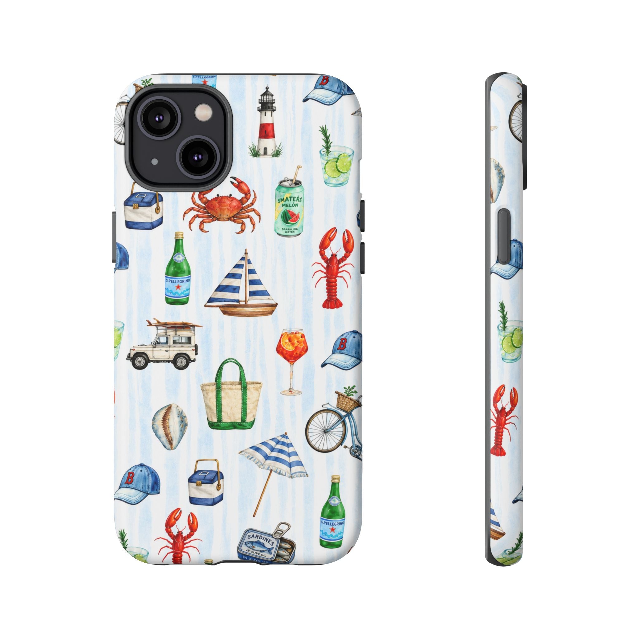 Nautical Summer Phone Case — Coastal Crab & Lobster Pattern