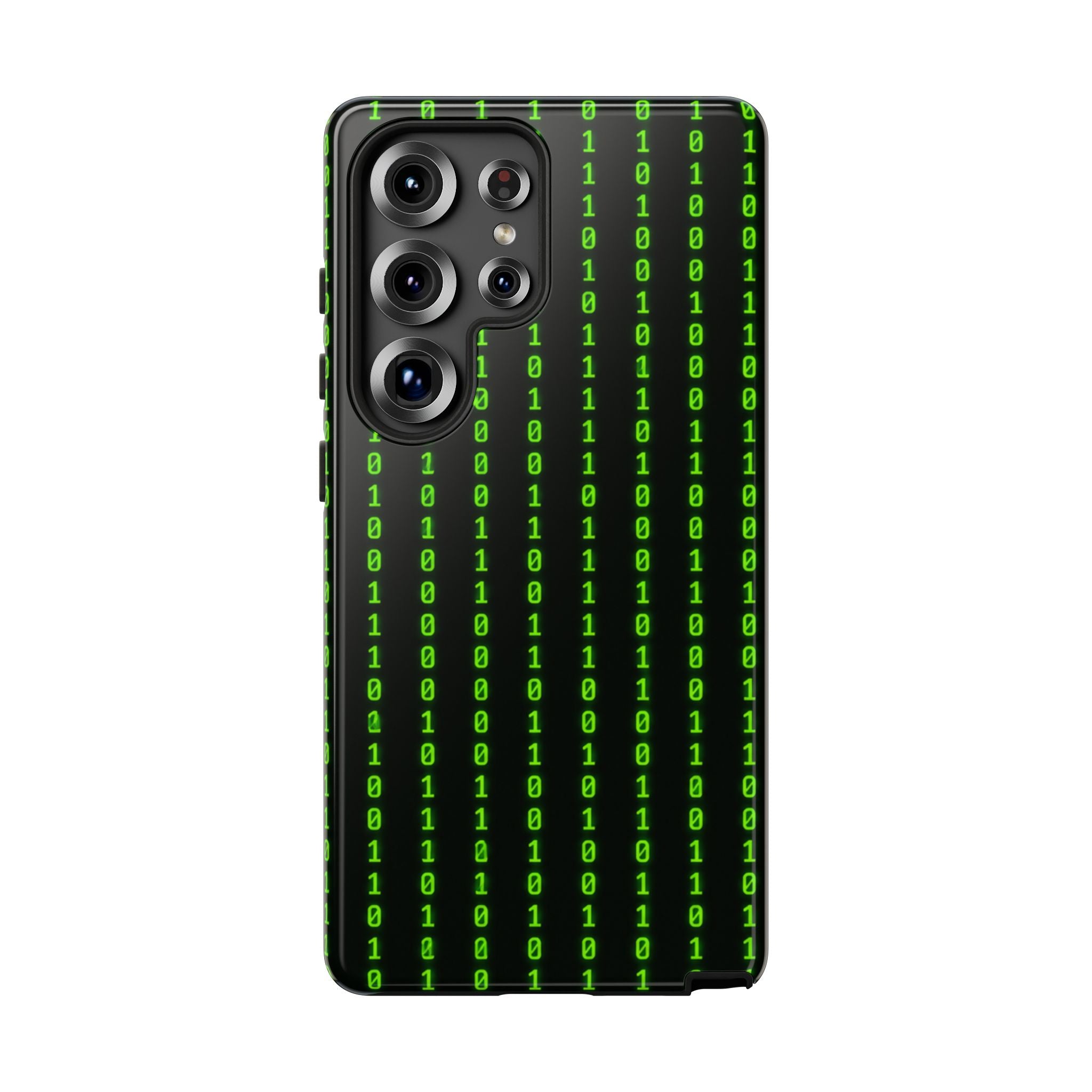 Coder Phone Case — Matrix Binary Code Green on Black Tough Case