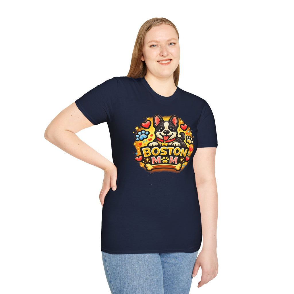 Boston Mom T‑Shirt — Cute Boston Terrier Dog Mom Design