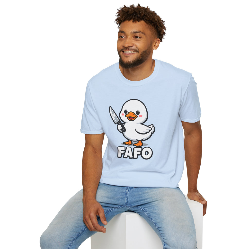 Duck with Knife T-Shirt – Cute FAFO Graphic Tee