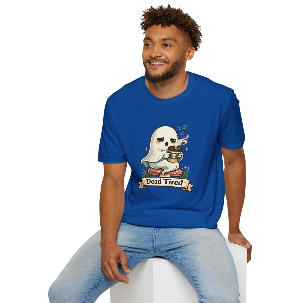Ghost Coffee T‑Shirt — "Dead Tired" Cute Sleeping Ghost Tee