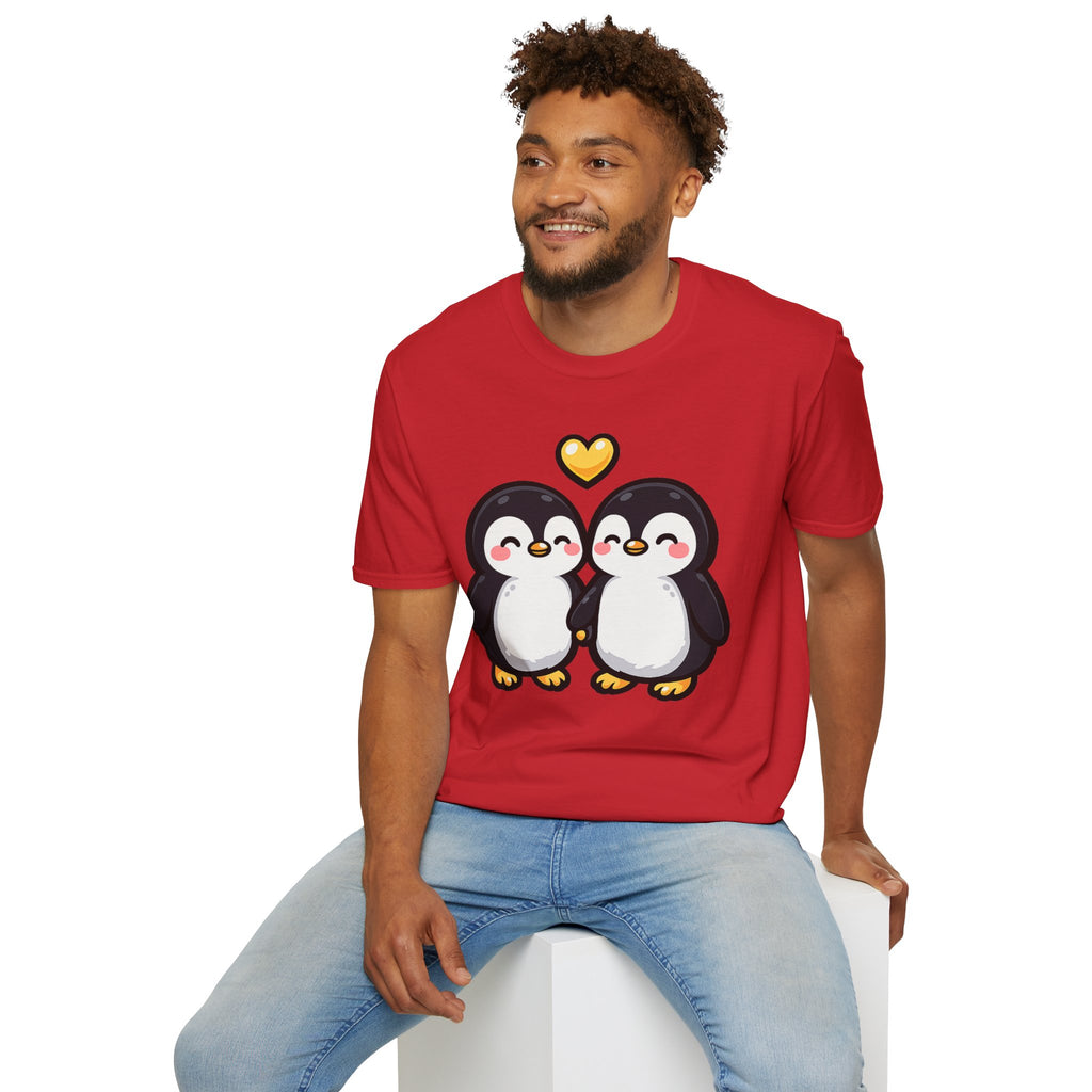 Cute Male Penguin Couple T-Shirt — Gift Tee
