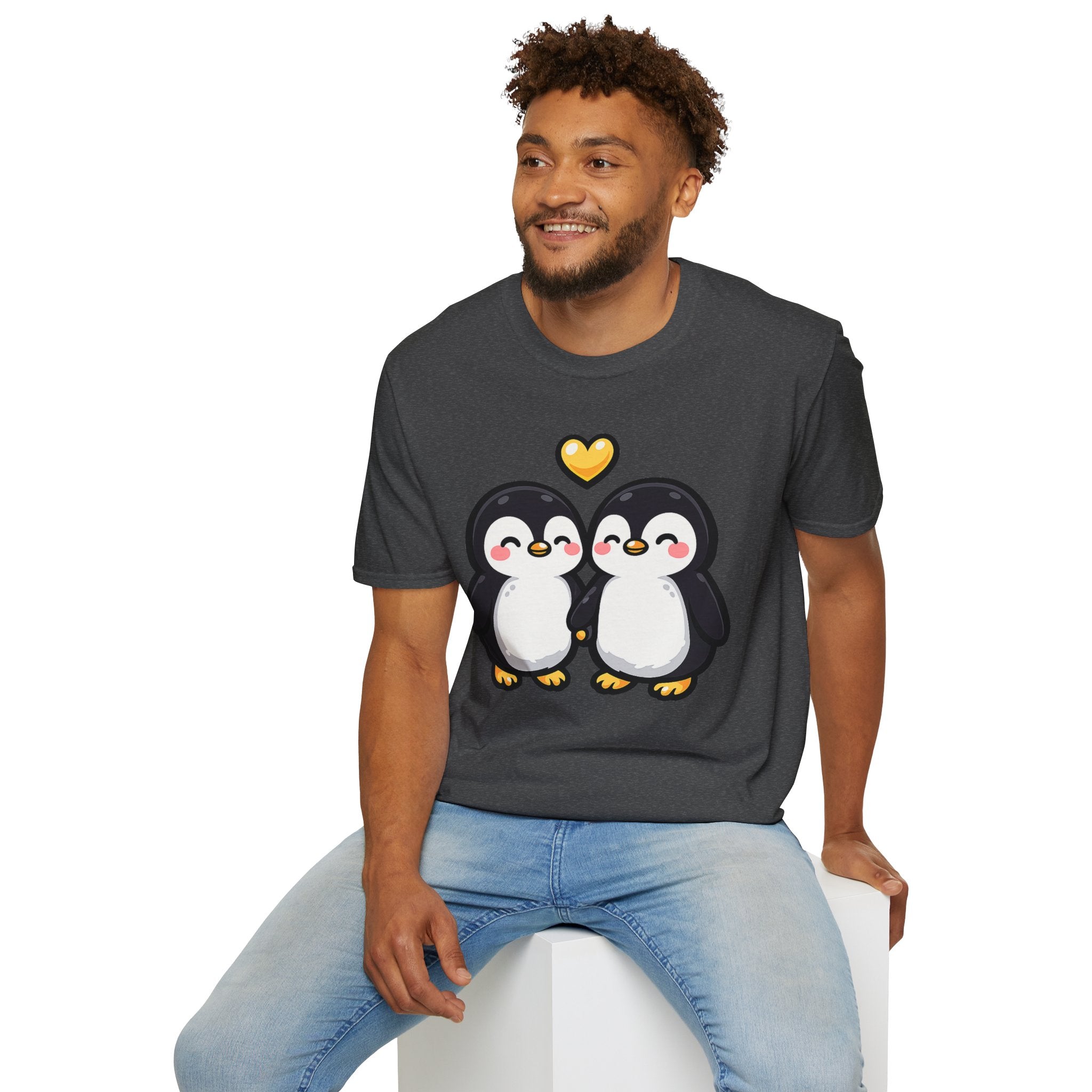 Cute Male Penguin Couple T-Shirt — Gift Tee
