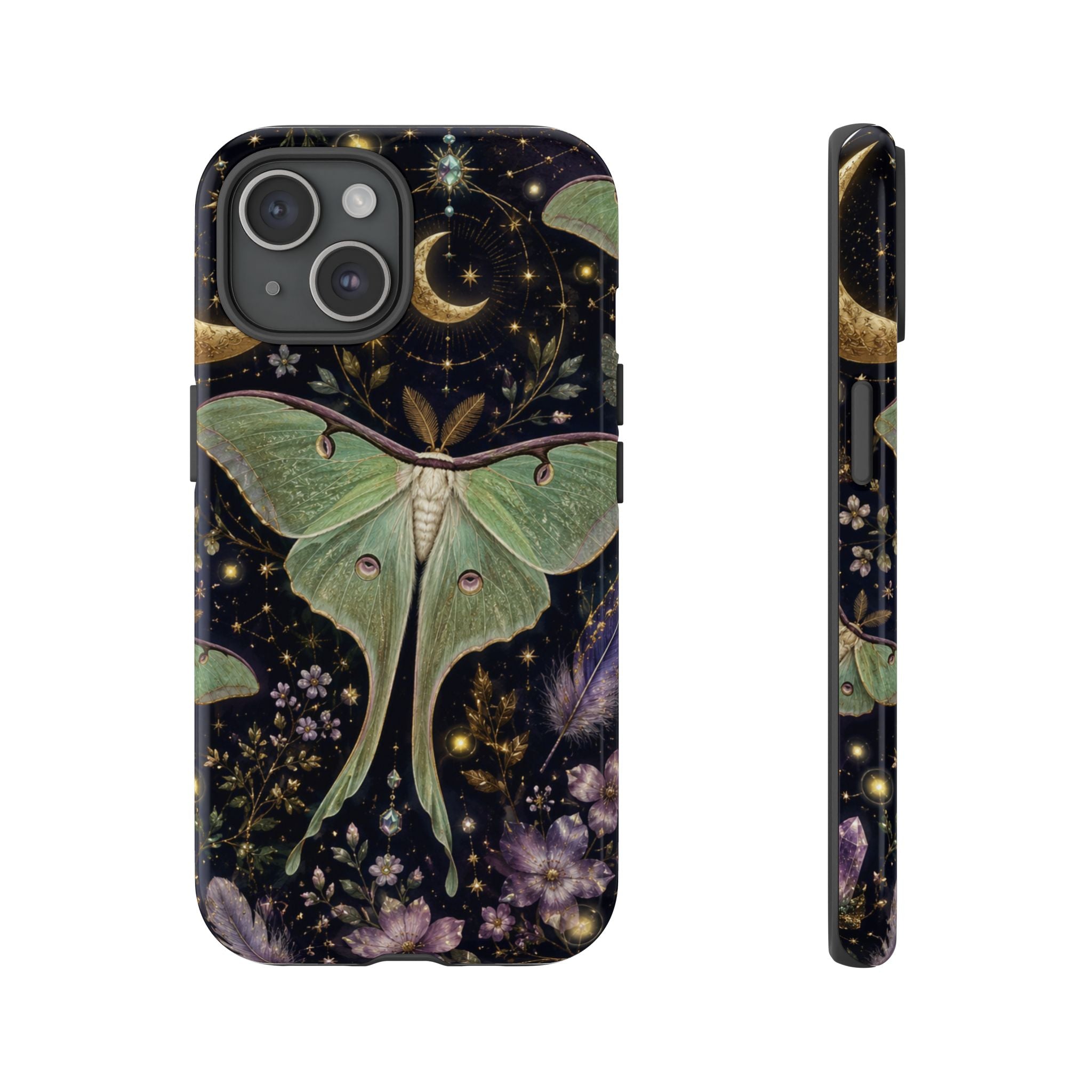 Luna Moth Phone Case — Mystical Moonlight Botanical Tough Case