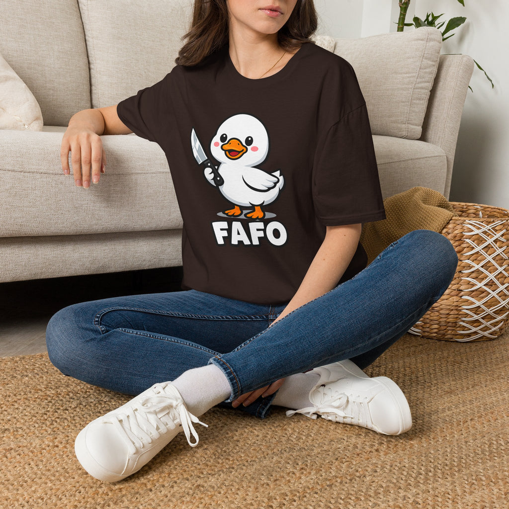 Duck with Knife T-Shirt – Cute FAFO Graphic Tee
