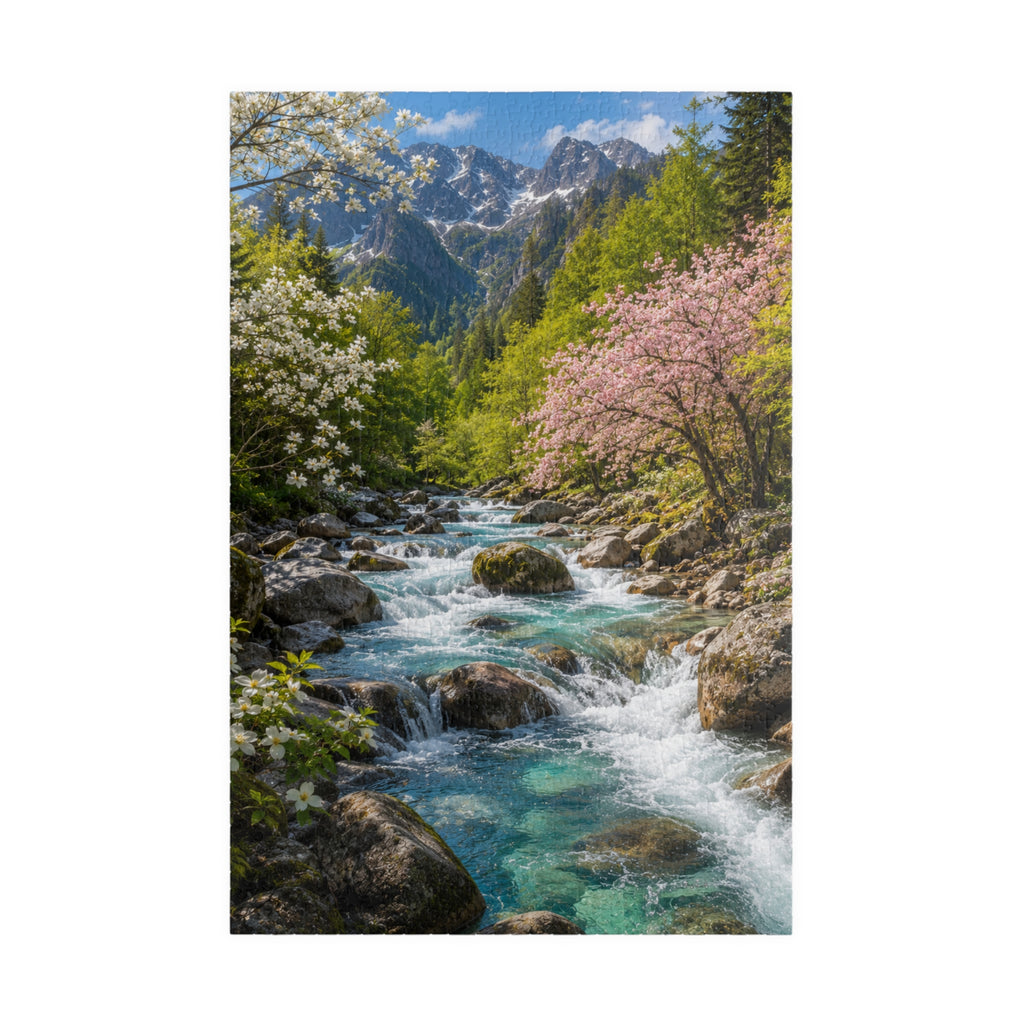 Mountain Spring River Puzzle — Scenic Nature Jigsaw (110/252/520/1014 pcs)
