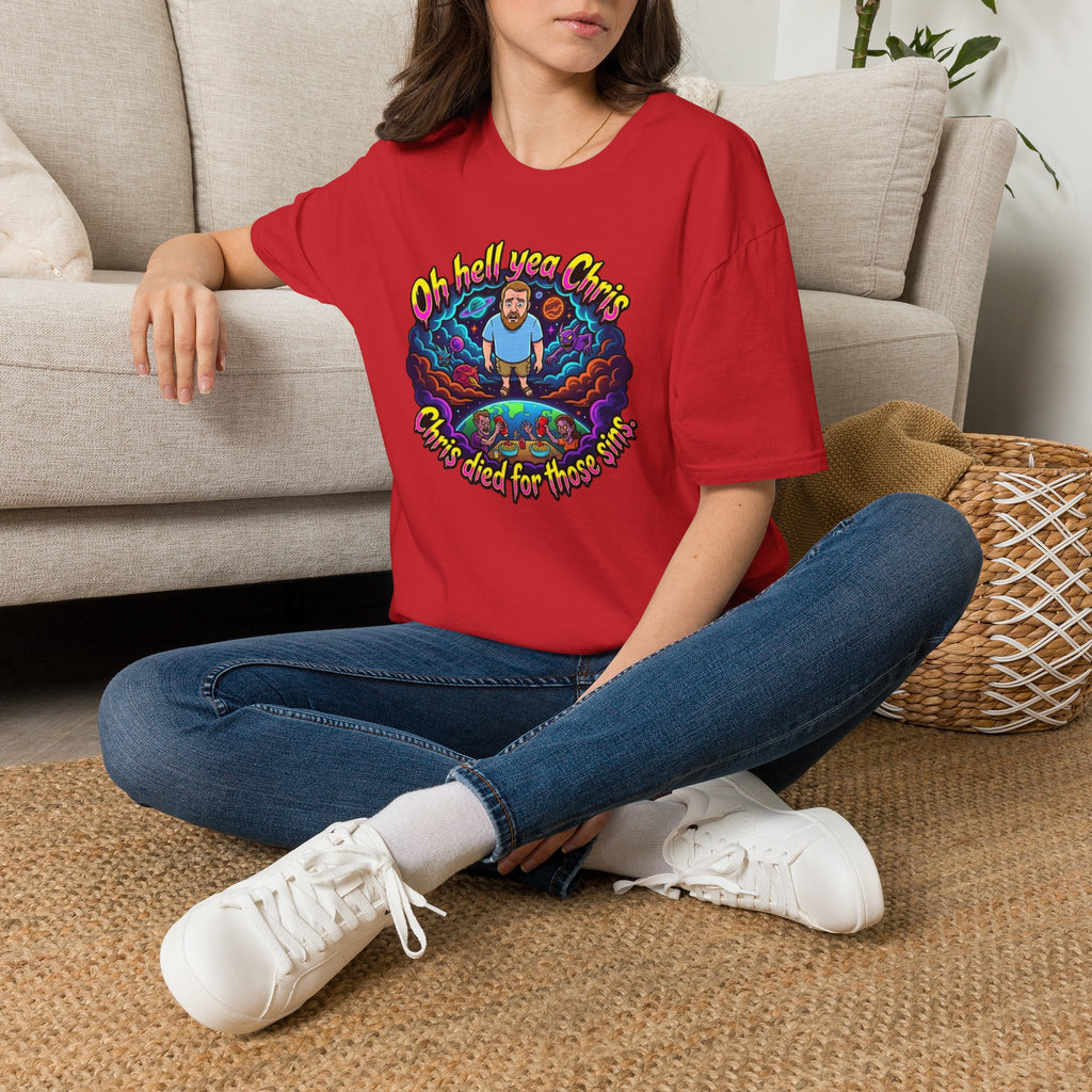 T‑Shirt — “Oh Hell Yea Chris” Retro Psychedelic Graphic Tee
