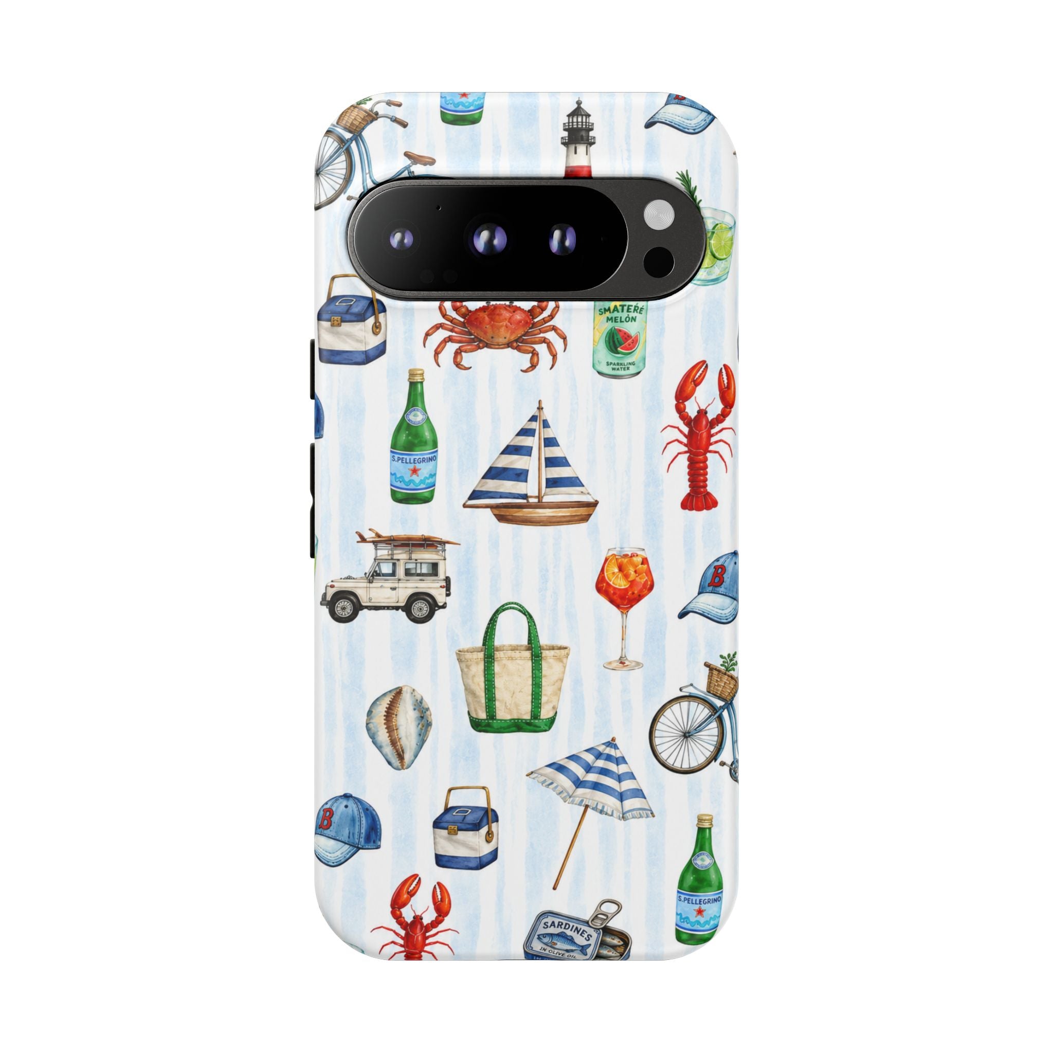 Nautical Summer Phone Case — Coastal Crab & Lobster Pattern