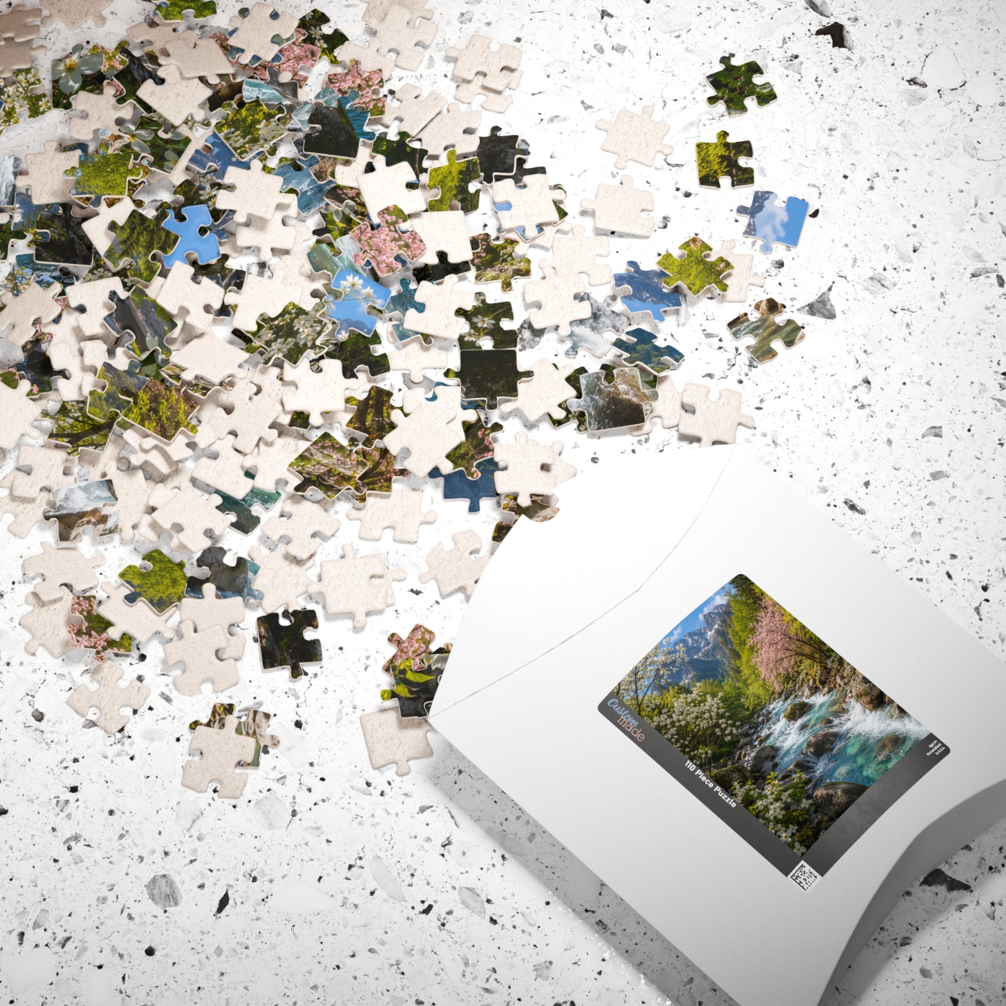Mountain Spring River Puzzle — Scenic Nature Jigsaw (110/252/520/1014 pcs)