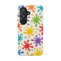 Colorful Paint Splat Phone Case — Protective Tough Case with Bright Rainbow Splatter Design