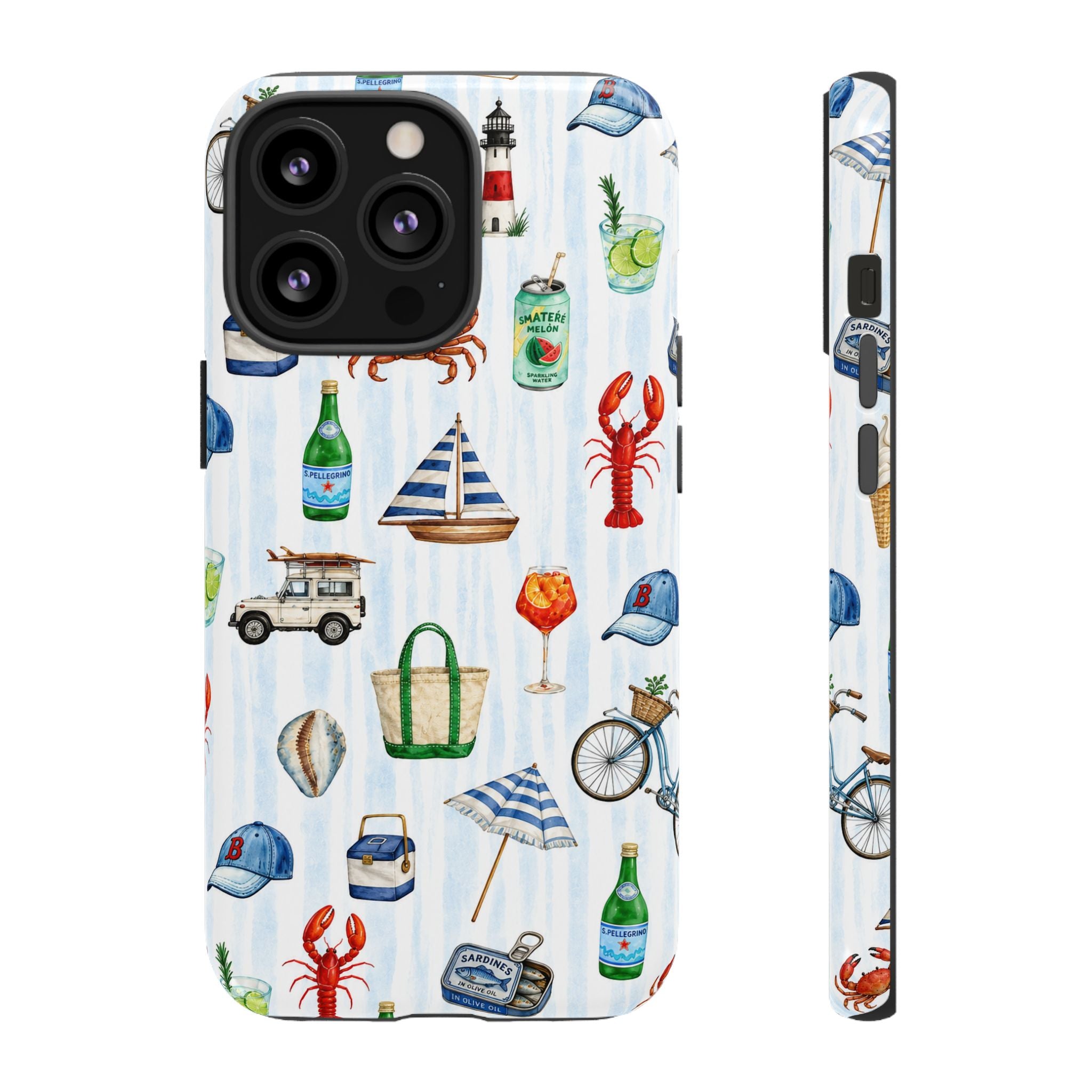 Nautical Summer Phone Case — Coastal Crab & Lobster Pattern