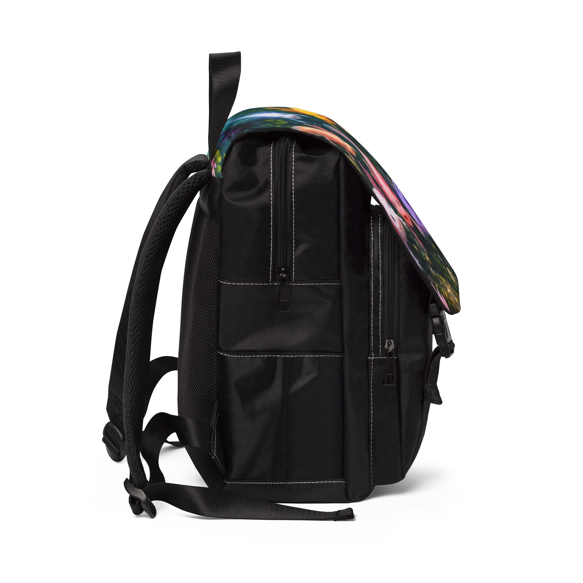 Axolotl Garden Pond Shoulder Backpack — Colorful Cute Amphibian Shoulder Backpack