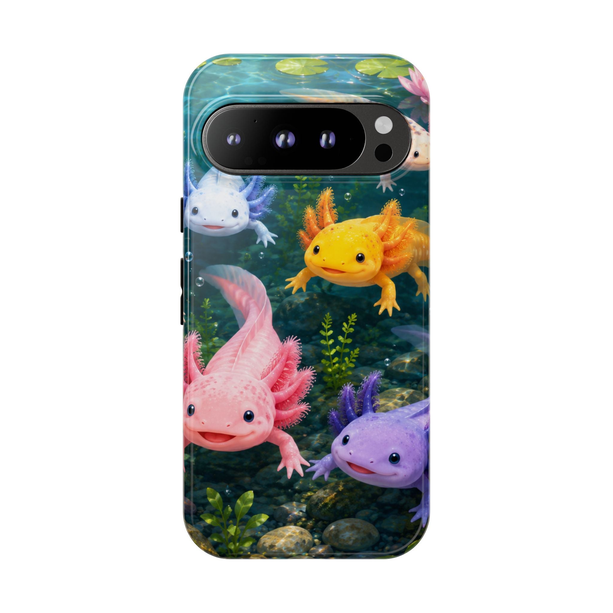 Tough Axolotl Phone Case — Cute Colorful Axolotl Waterproof Protective Phone Cover