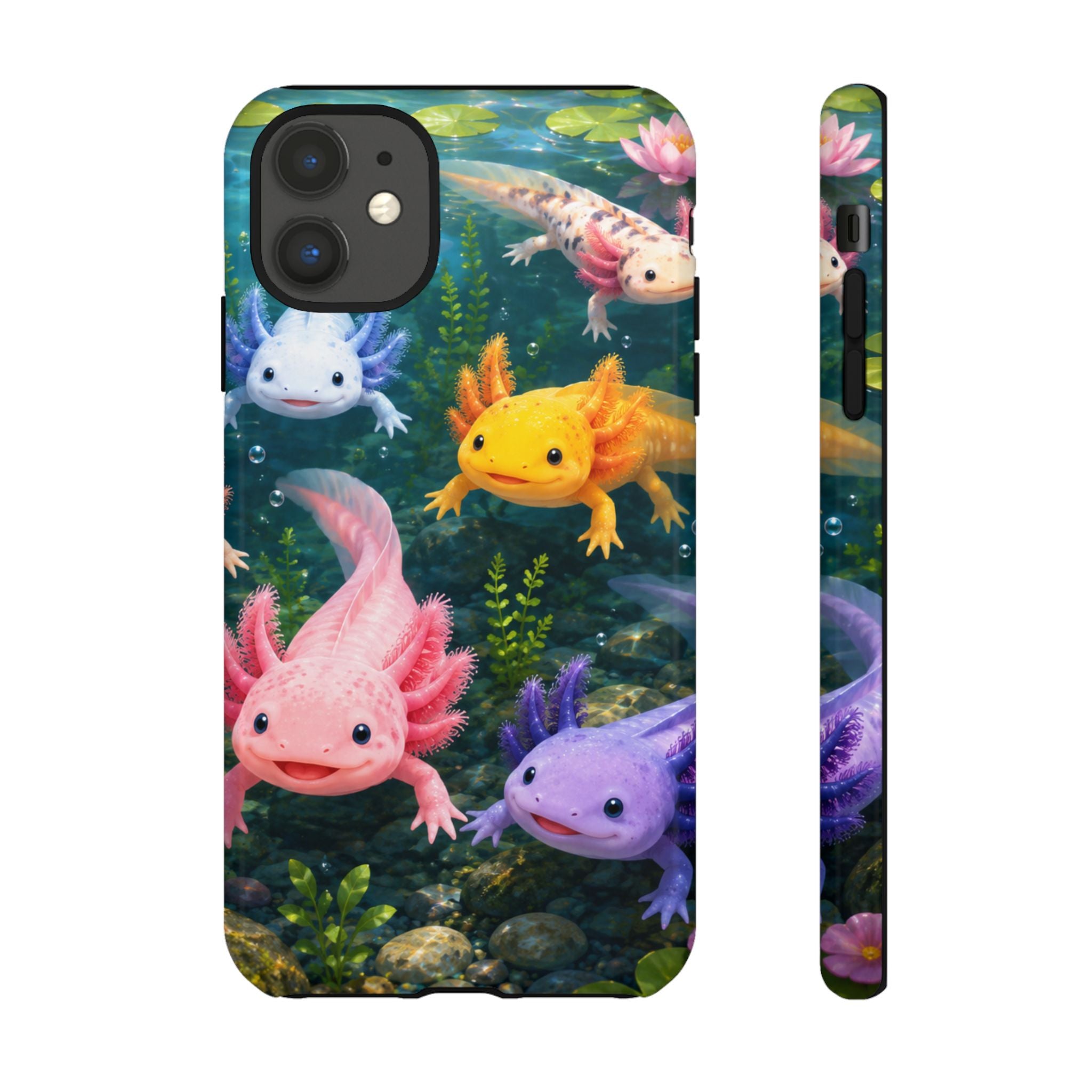 Tough Axolotl Phone Case — Cute Colorful Axolotl Waterproof Protective Phone Cover