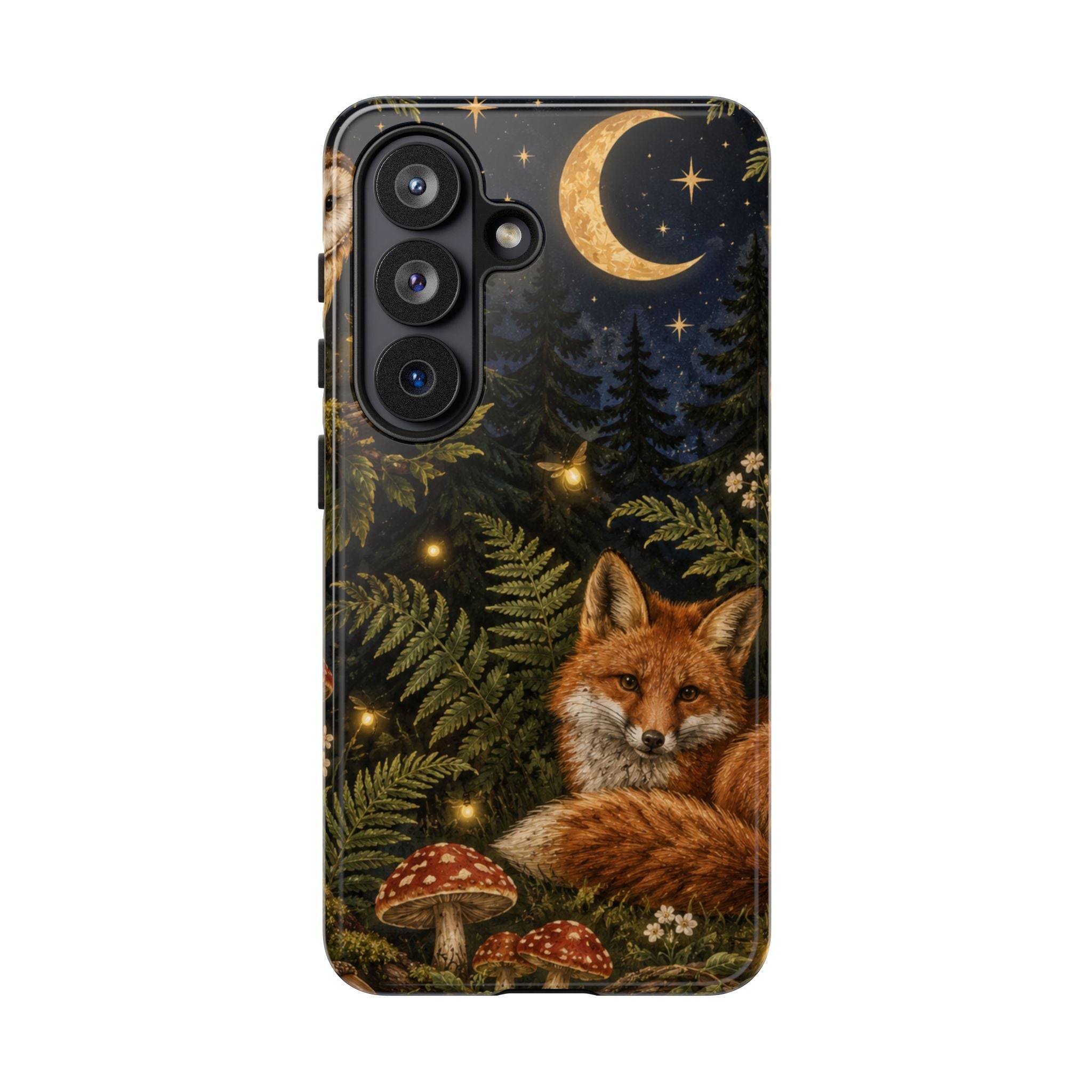 Fox Forest Tough Phone Case — Moonlit Woodland Protective Phone Cover