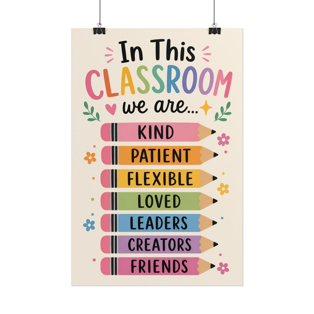 Classroom Poster — "In This Classroom We Are" Inspirational Teacher Wall Art