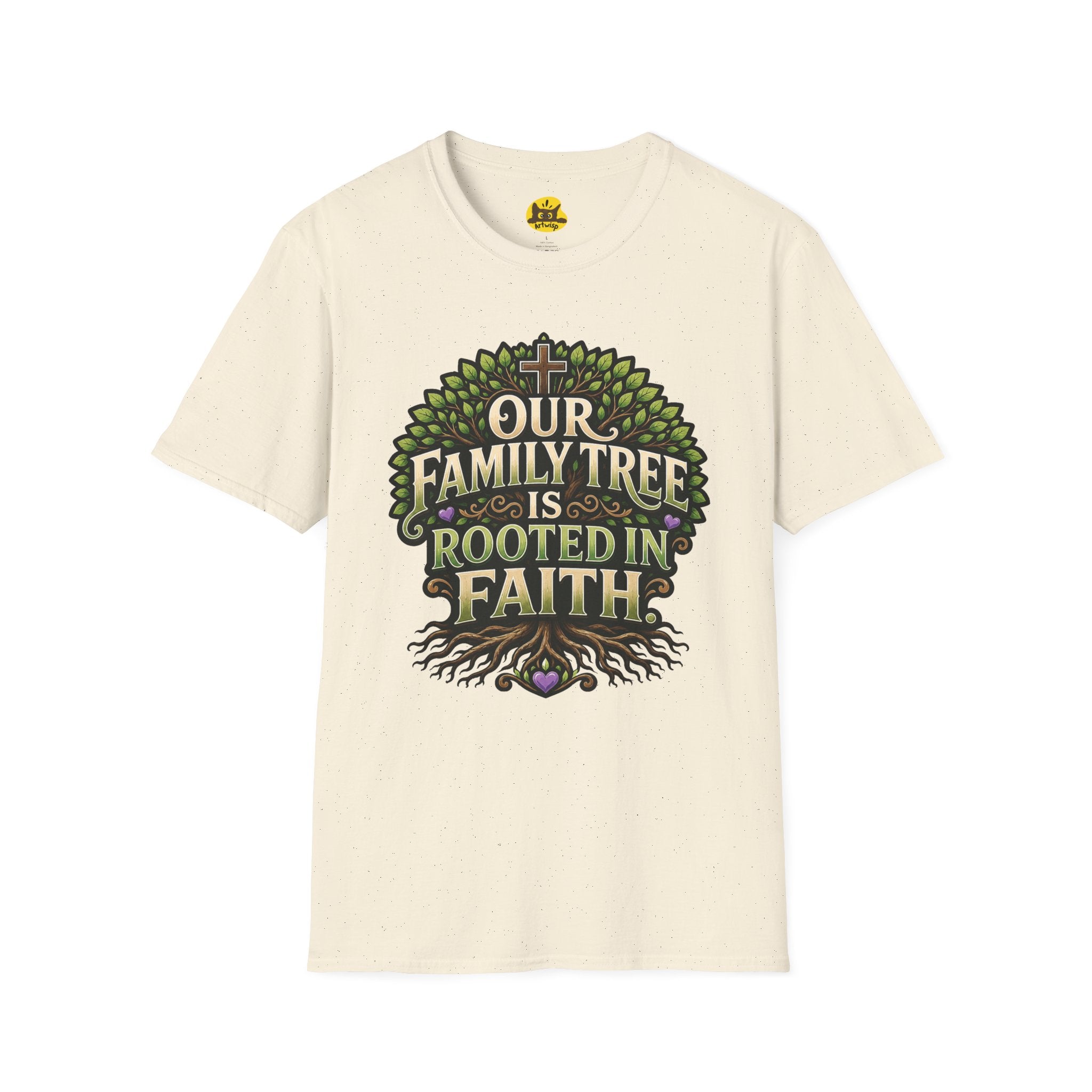 Faith Family Tree T-Shirt — "Our Family Tree Is Rooted in Faith" Christian Graphic Tee