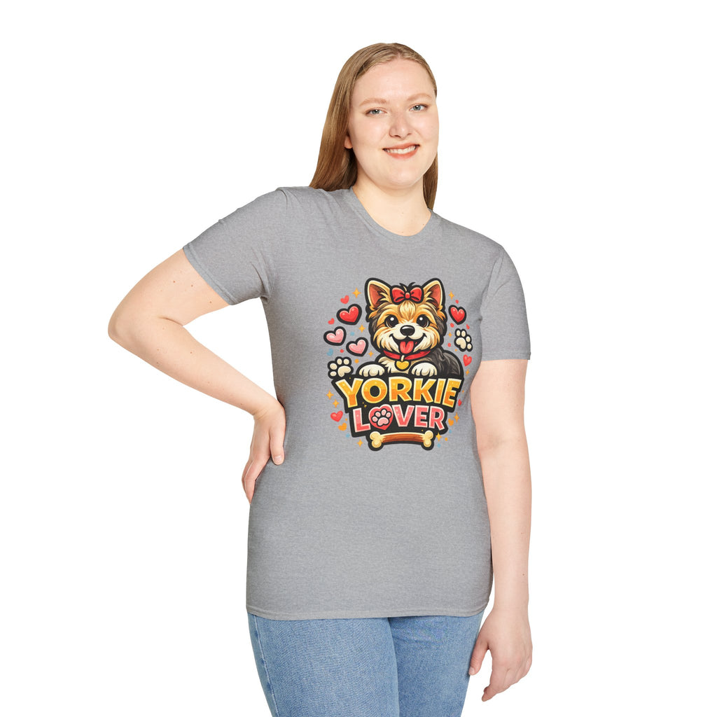 Yorkie Lover T-Shirt — Cute Yorkshire Terrier Paw & Heart Graphic