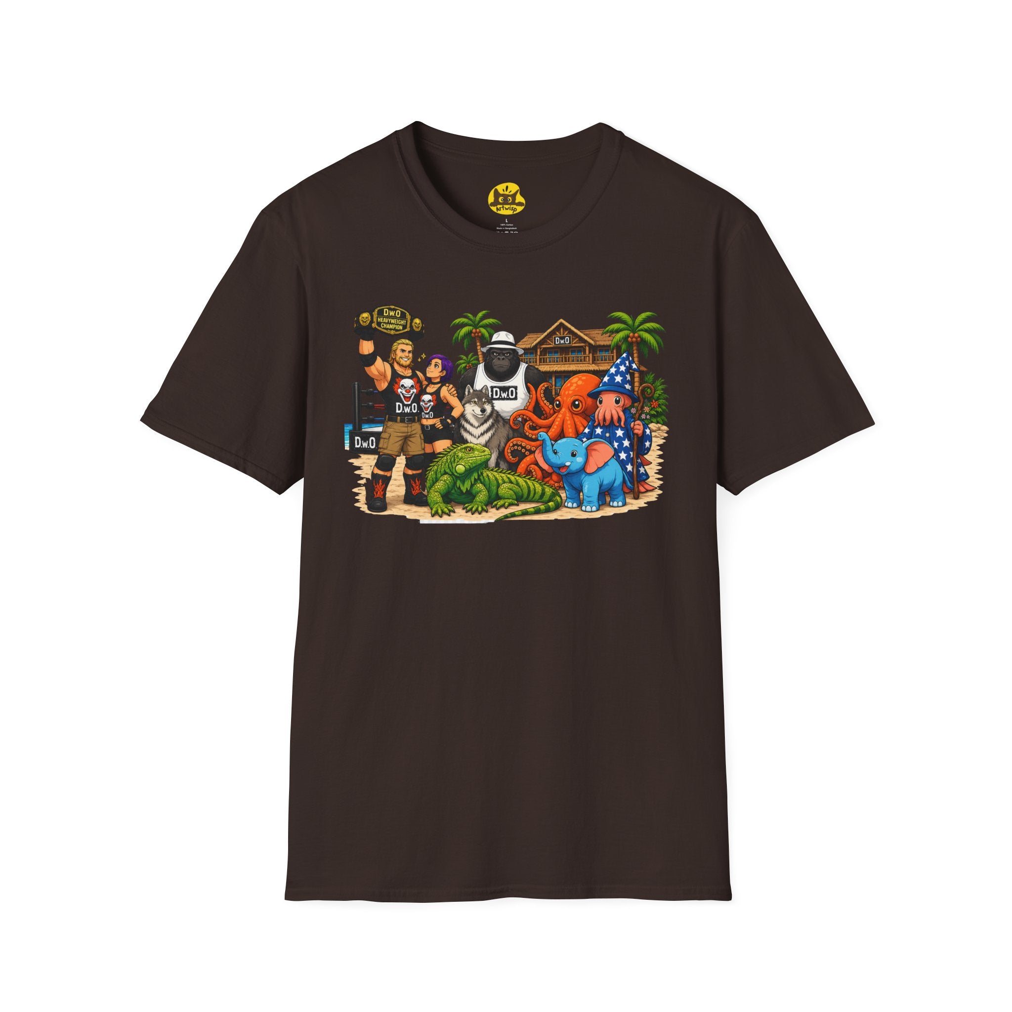 Funny T-Shirt — Wild Wrestling Mascot Crew Gift Tee