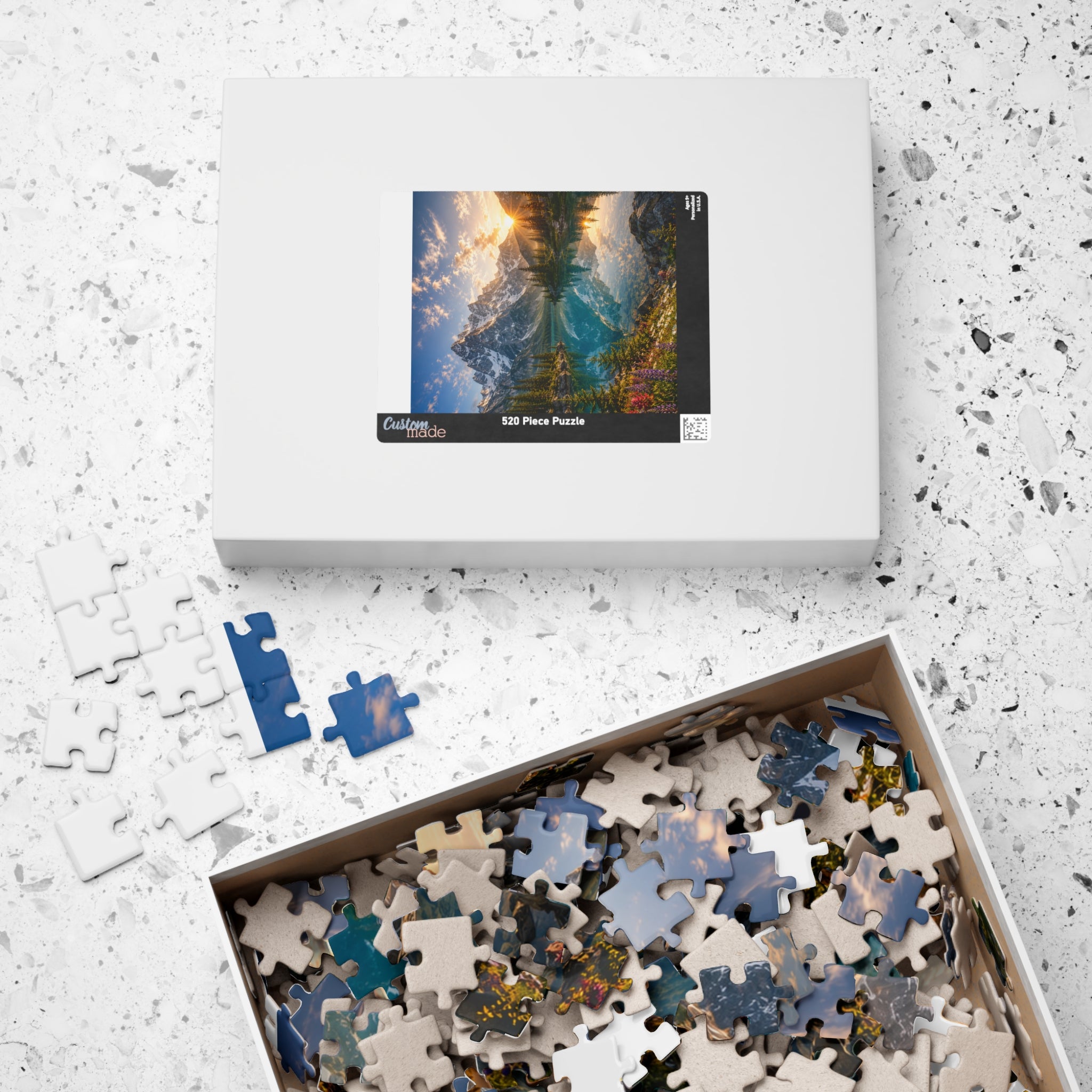 Mountain Lake Sunset Puzzle — Scenic Nature Jigsaw (110–1014 pcs)