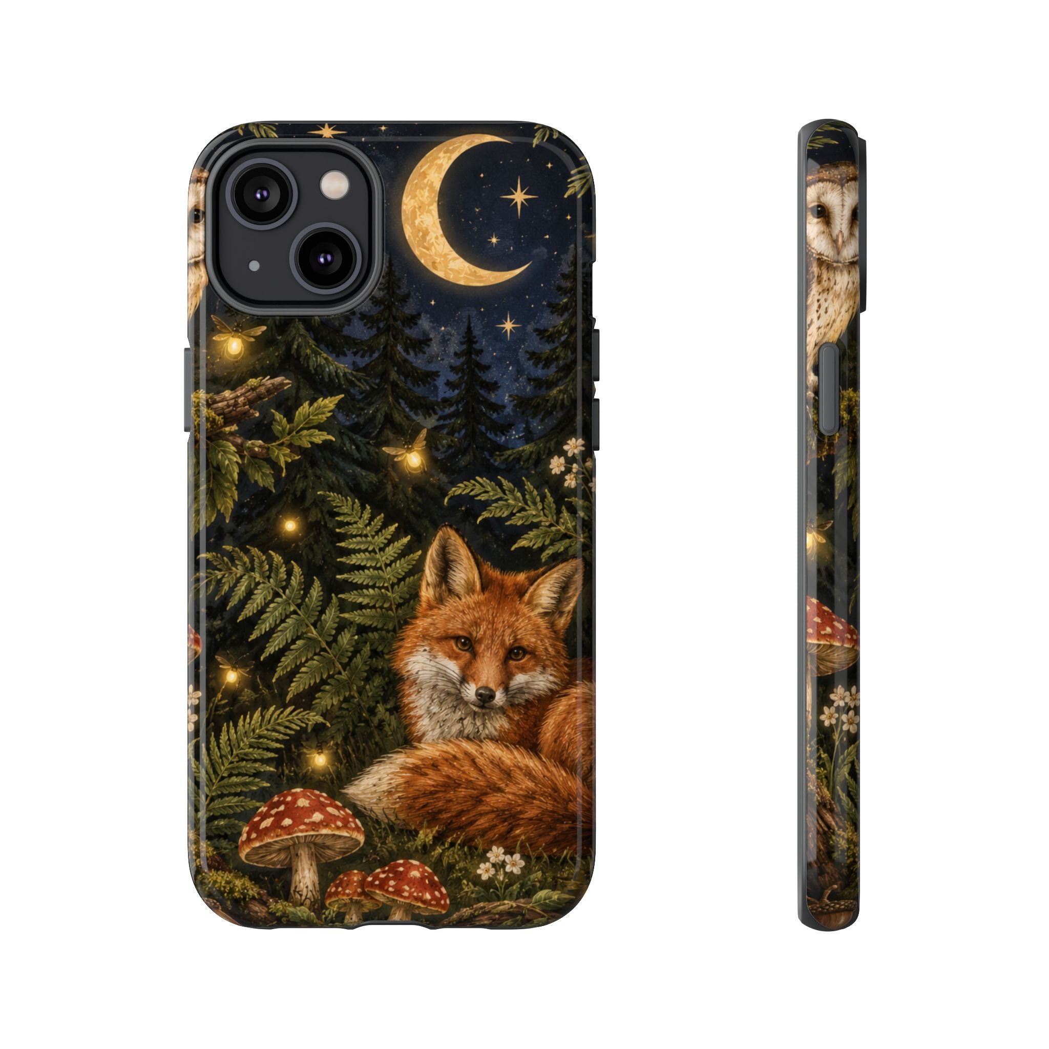 Fox Forest Tough Phone Case — Moonlit Woodland Protective Phone Cover