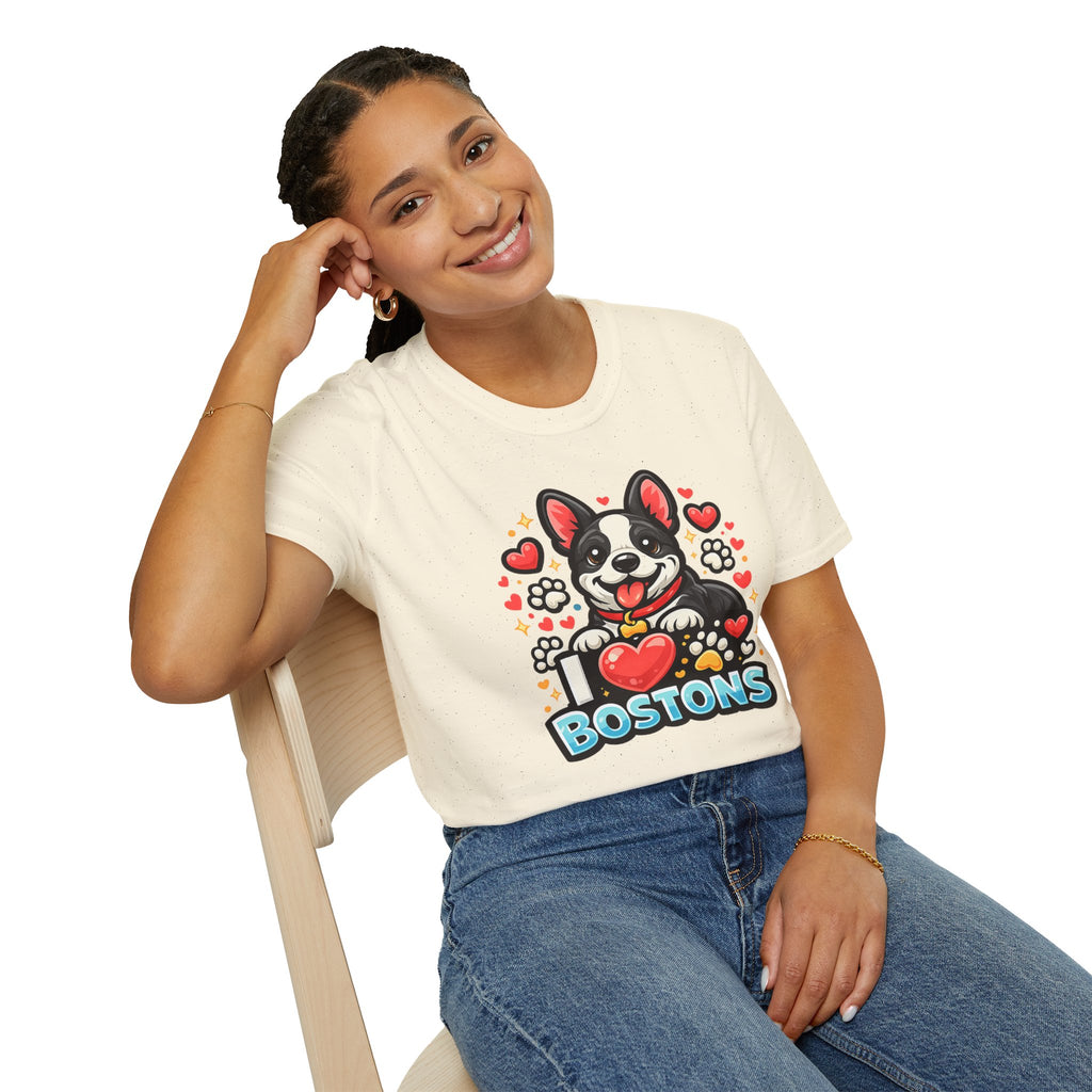 Boston Terrier T-Shirt — Cute "I ♥ Bostons" Dog Lover Tee