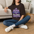 Christian T-Shirt — "Jesus Loves Me, My Family Tolerates Me" Graphic Tee