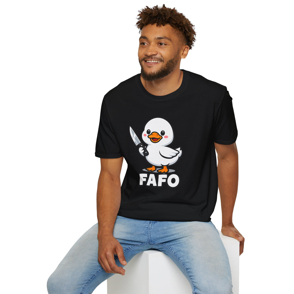 Duck with Knife T-Shirt – Cute FAFO Graphic Tee