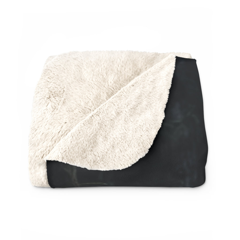 Bigfoot Forest Sherpa Blanket — Cozy Fleece Camping Throw