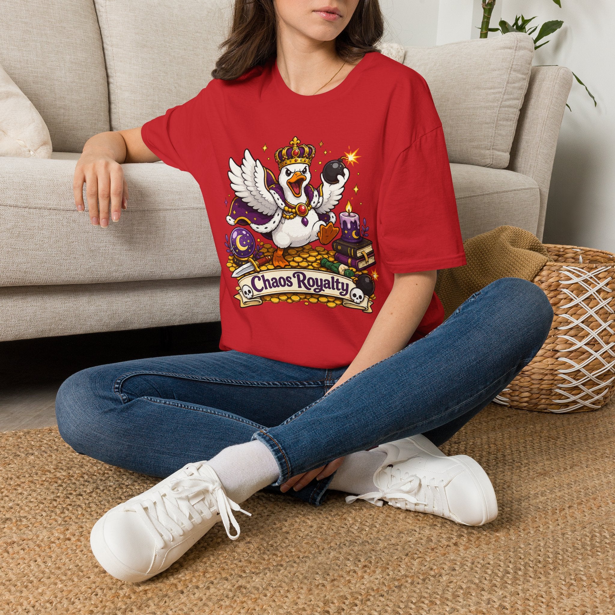 Chaos Royalty T-Shirt — Cute Crowned Goose Tee