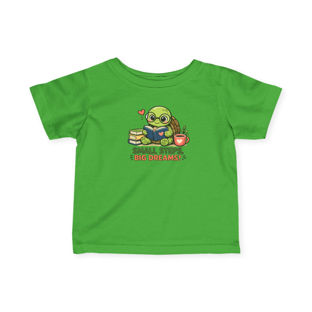 Infant Tee — Cute Turtle "Small Steps, Big Dreams" Baby Gift Shirt