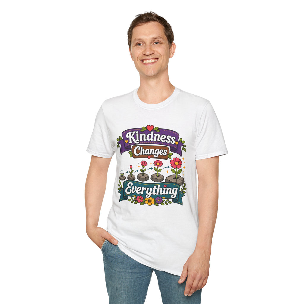 Kindness Changes Everything T‑Shirt — Floral Positive Message Tee