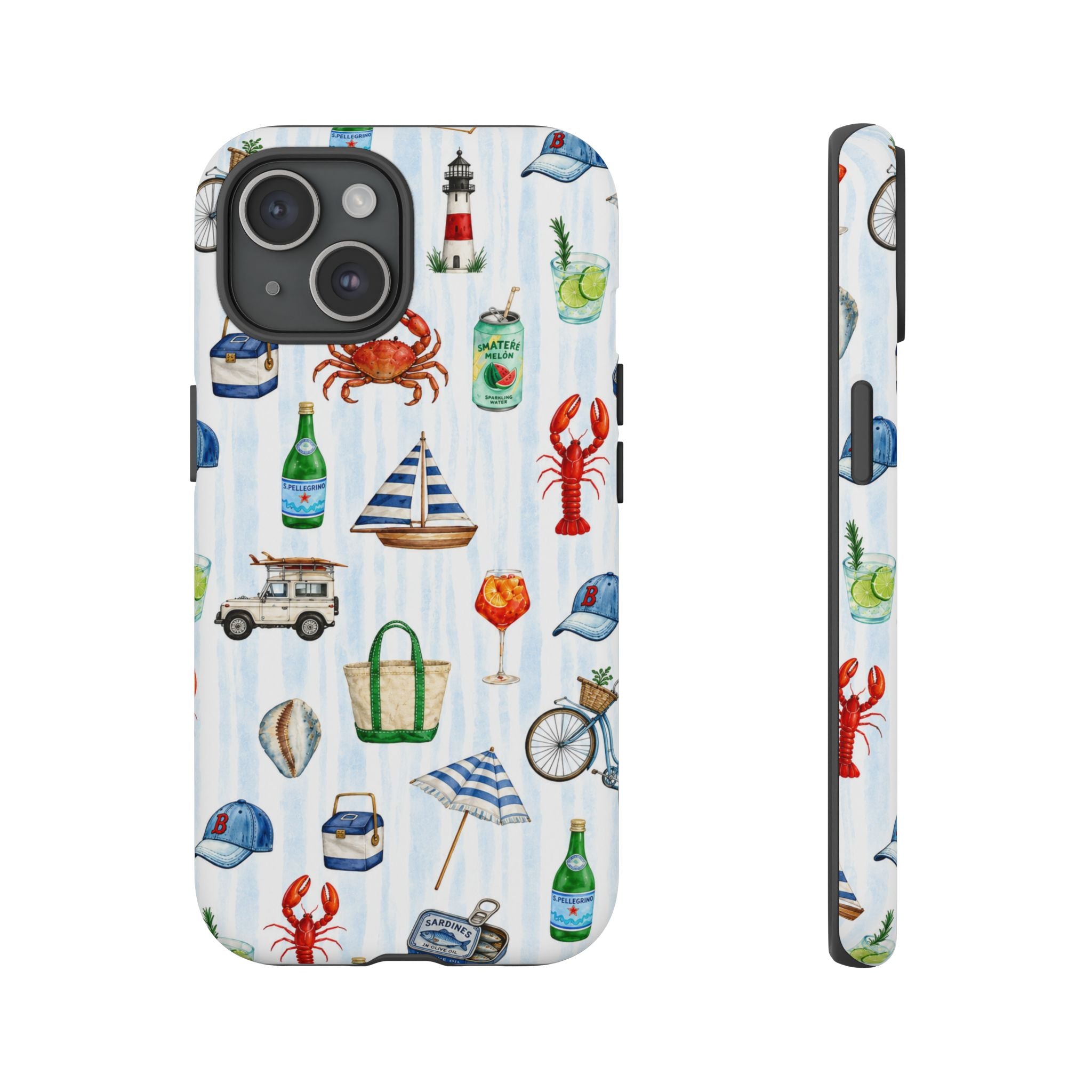 Nautical Summer Phone Case — Coastal Crab & Lobster Pattern