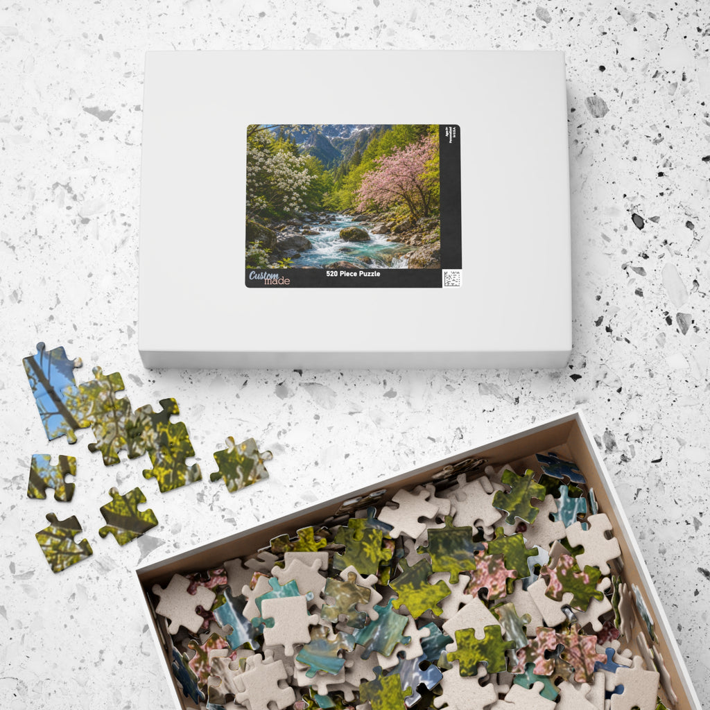 Mountain Spring River Puzzle — Scenic Nature Jigsaw (110/252/520/1014 pcs)