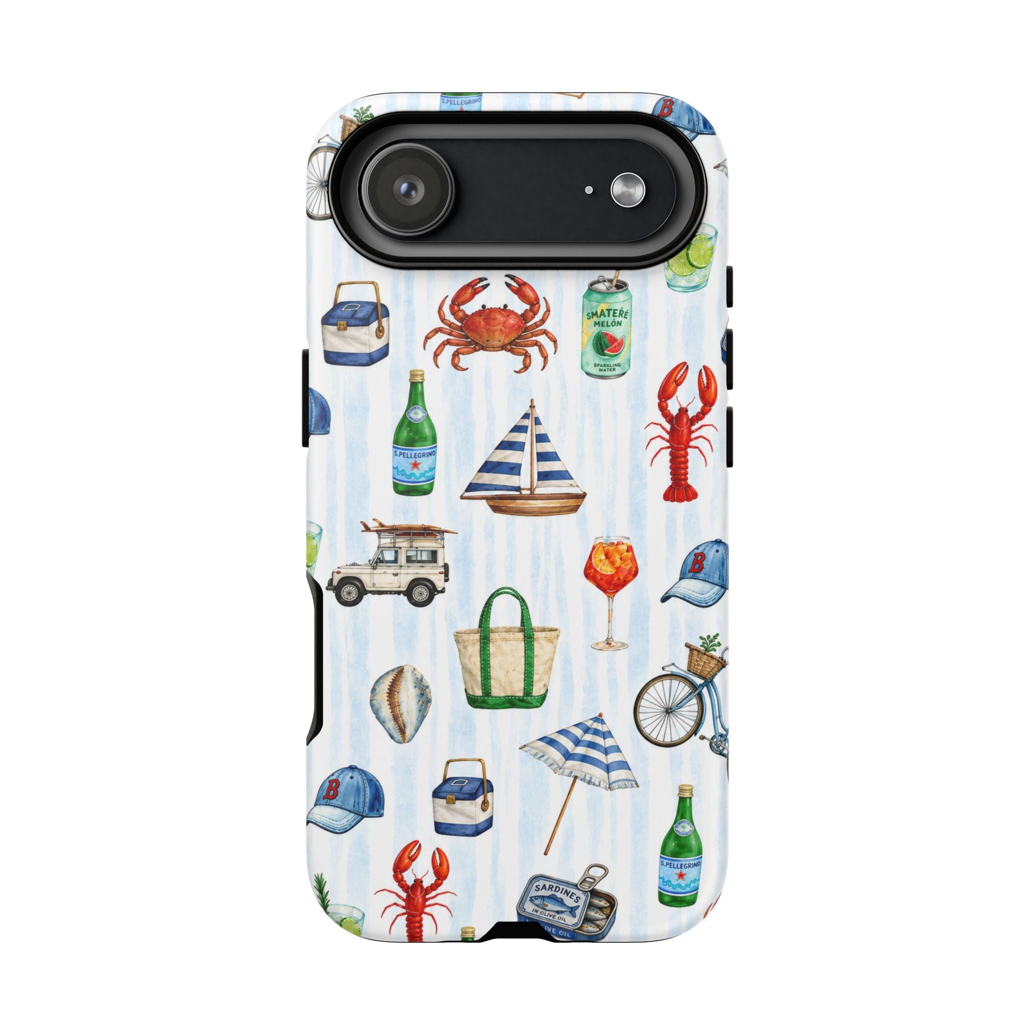 Nautical Summer Phone Case — Coastal Crab & Lobster Pattern