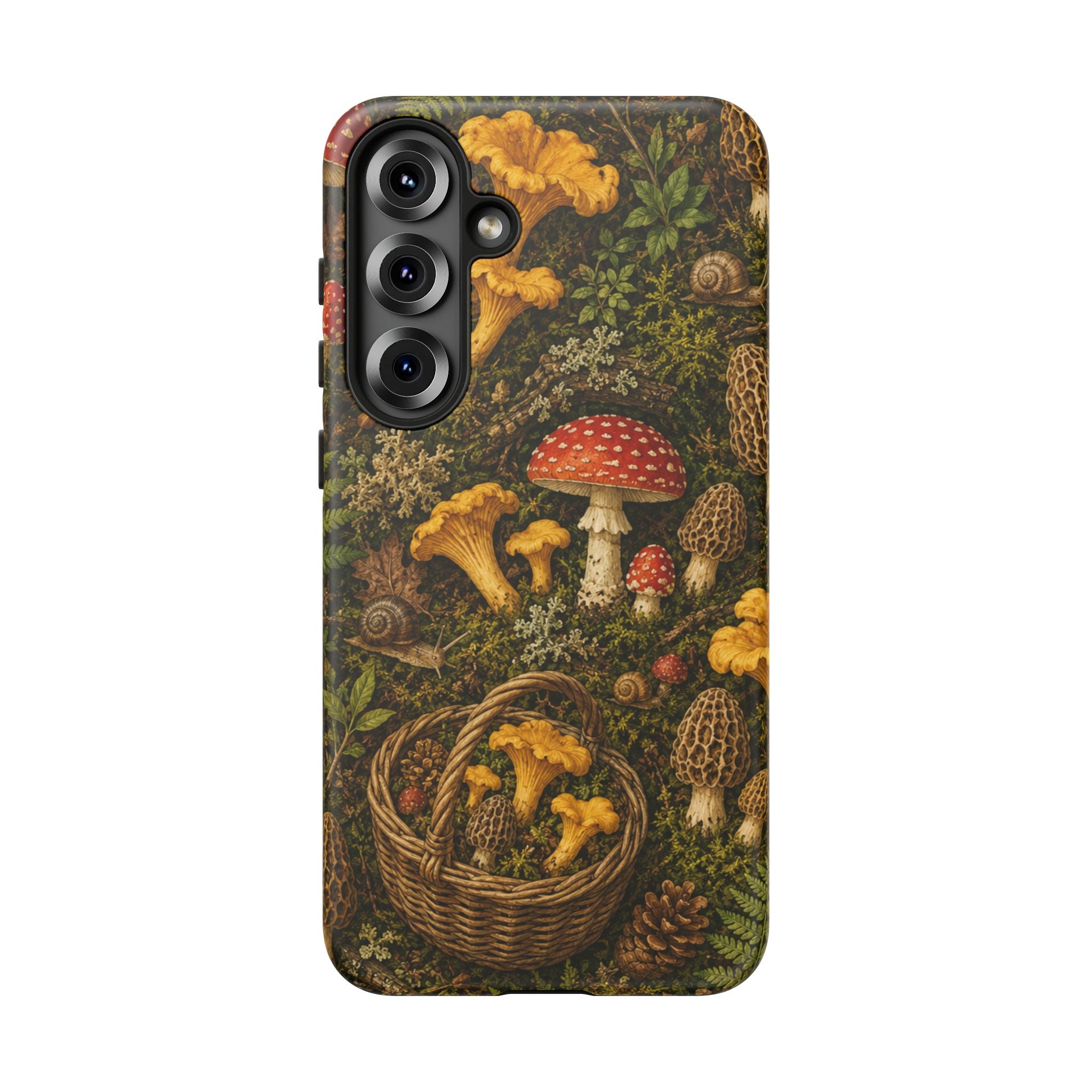 Mushroom Forage Phone Case — Vintage Forest Wild Mushroom Pattern