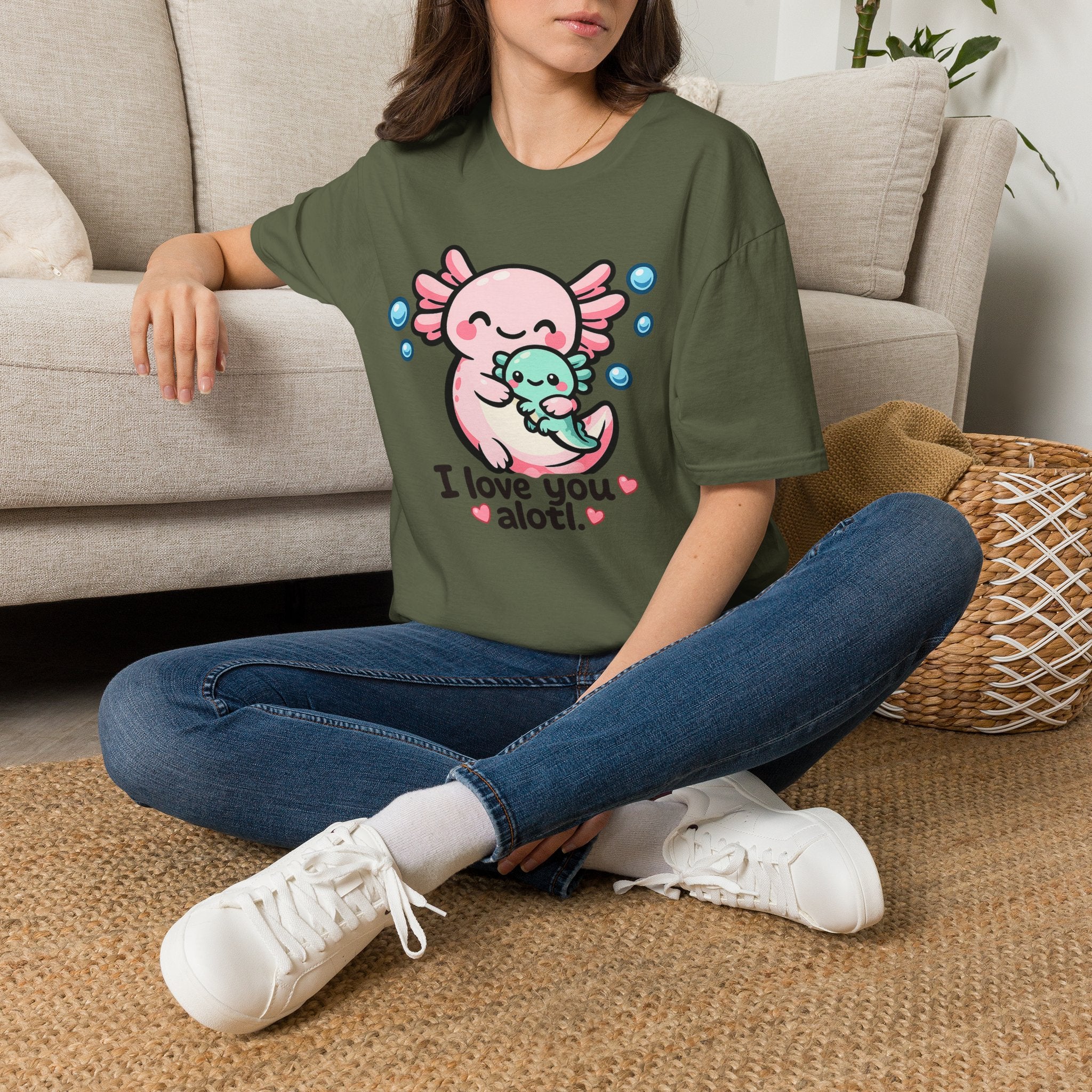 "I love you a lotl" Cute Axolotl Family Tee