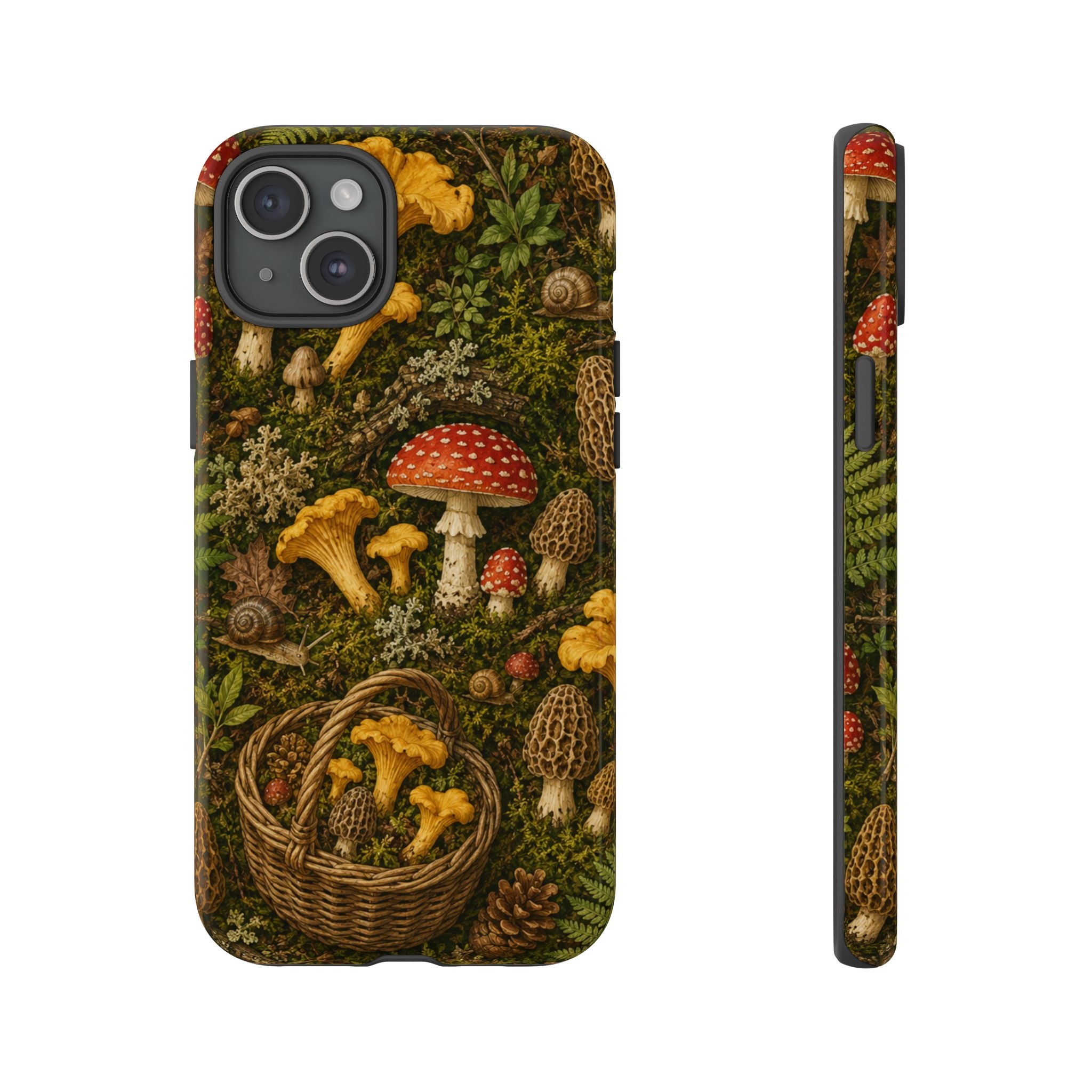 Mushroom Forage Phone Case — Vintage Forest Wild Mushroom Pattern